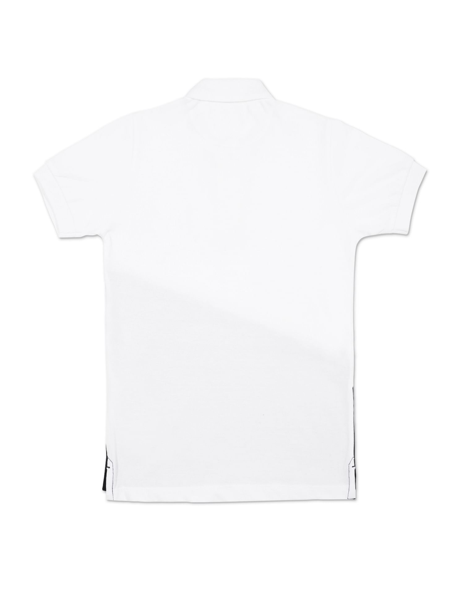 Ribbed Collar Colour Block Polo Shirt White - U.S. Polo Assn. India | Large