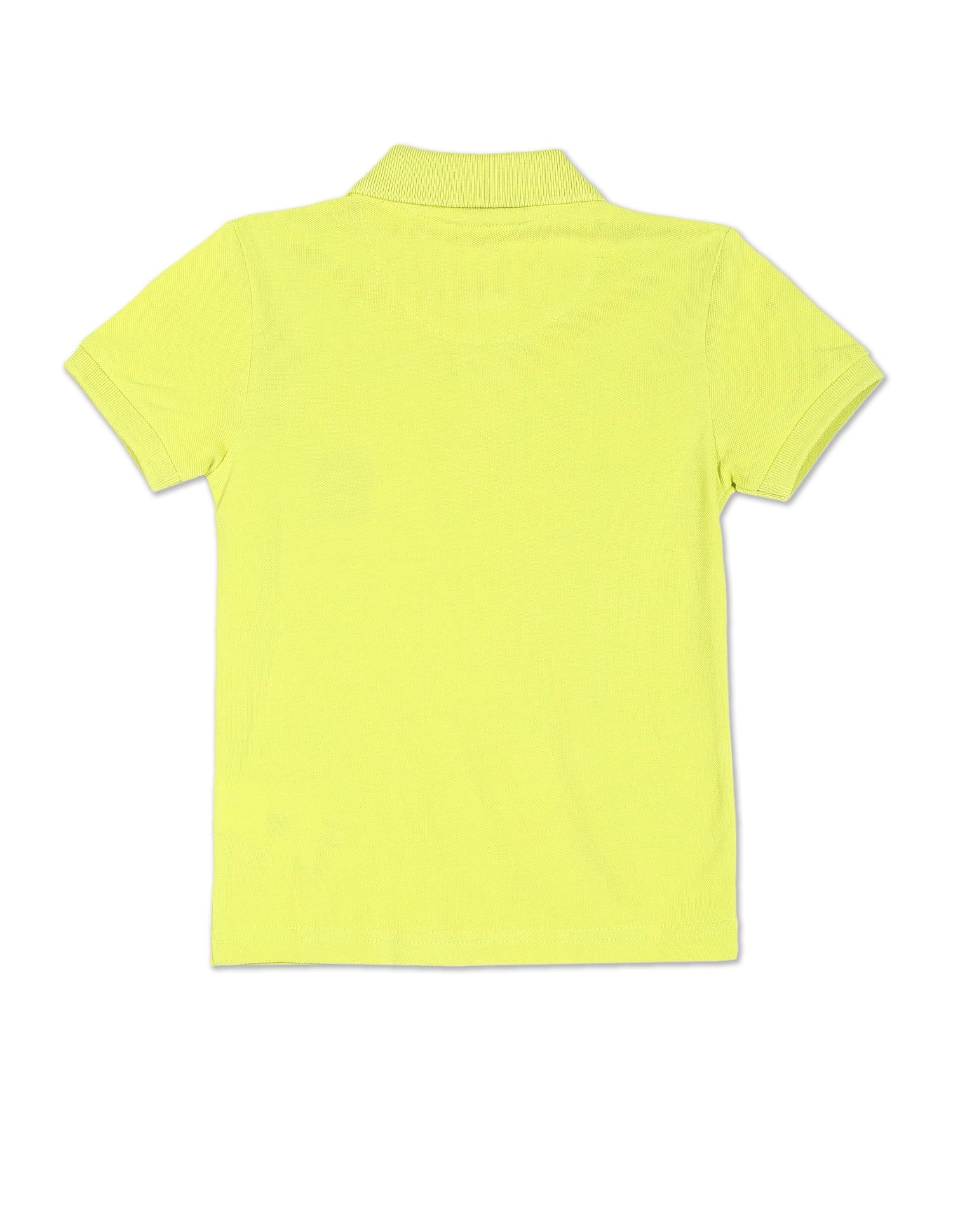 Boys Yellow Solid Pique Polo Shirt Yellow - U.S. Polo Assn. India | Large