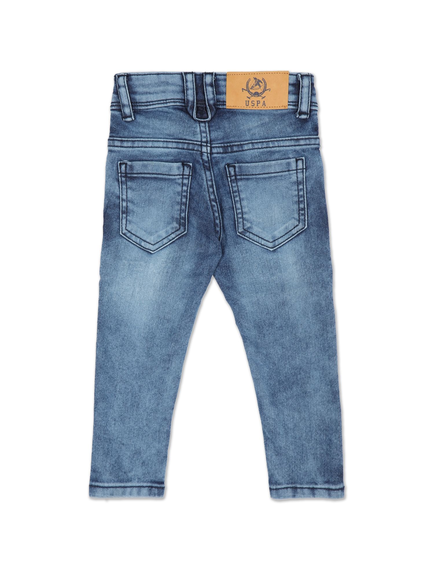 Boys Blue Skinny Fit Stone Wash Jeans Light Blue - U.S. POLO ASSN. | Large