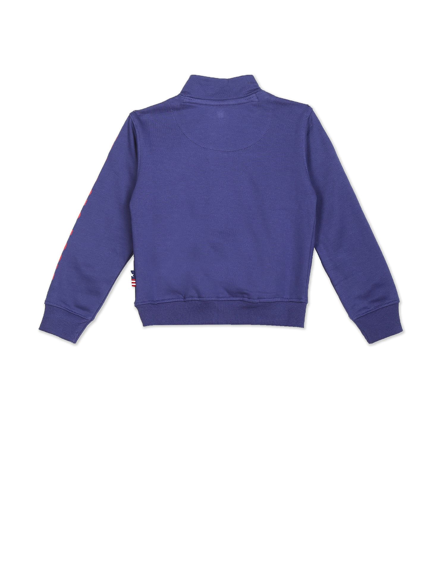 High Neck Contrast Brand Print Sweatshirt Navy - U.S. POLO ASSN. | Large