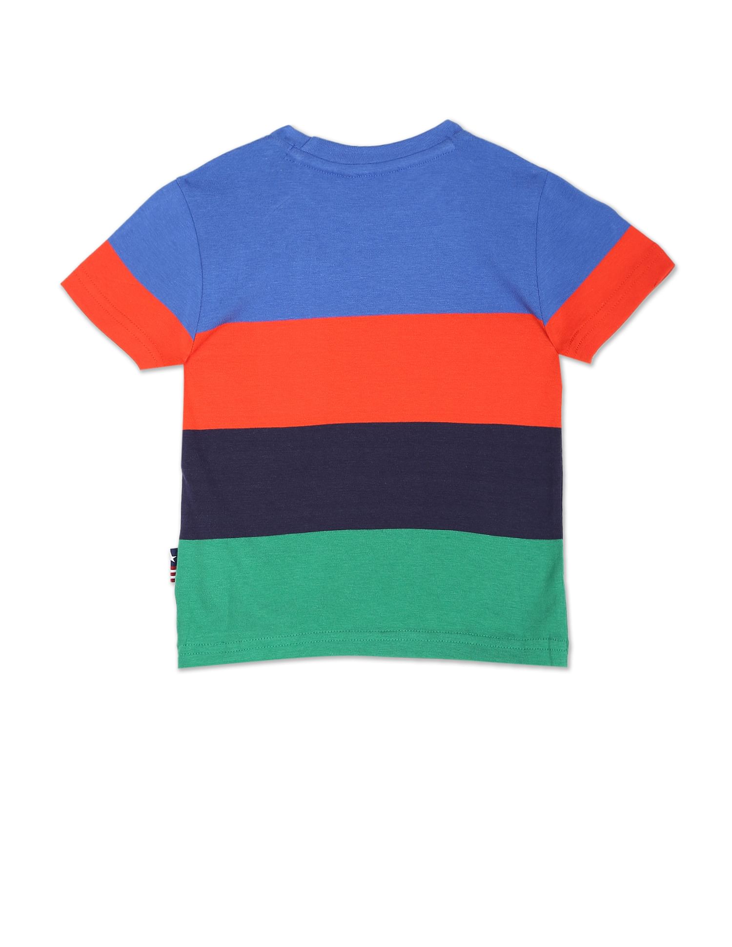 Boys Colour Block Crew Neck T-Shirt Blue, Red and Green - U.S. POLO ASSN. | Large