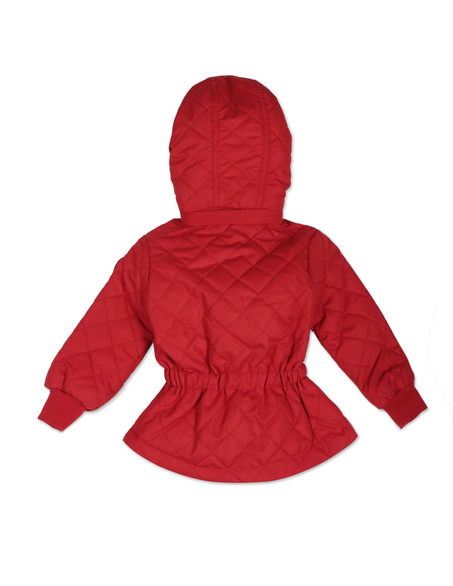 Hooded Solid Quilted Jacket Dark Red - U.S. Polo Assn. India | Large