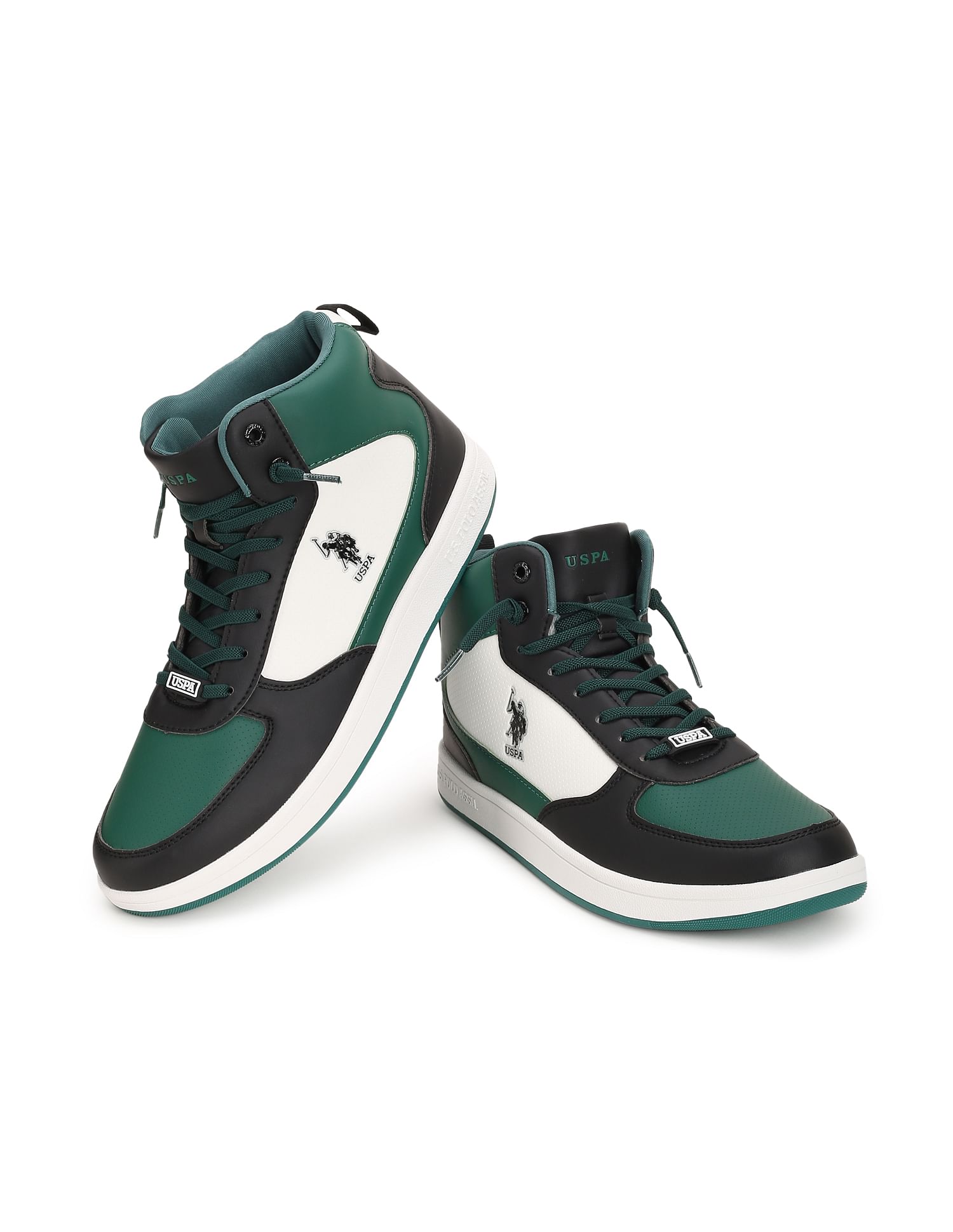 Men Myles Colour Block Sneakers Black and Teal - U.S. POLO ASSN. | Large