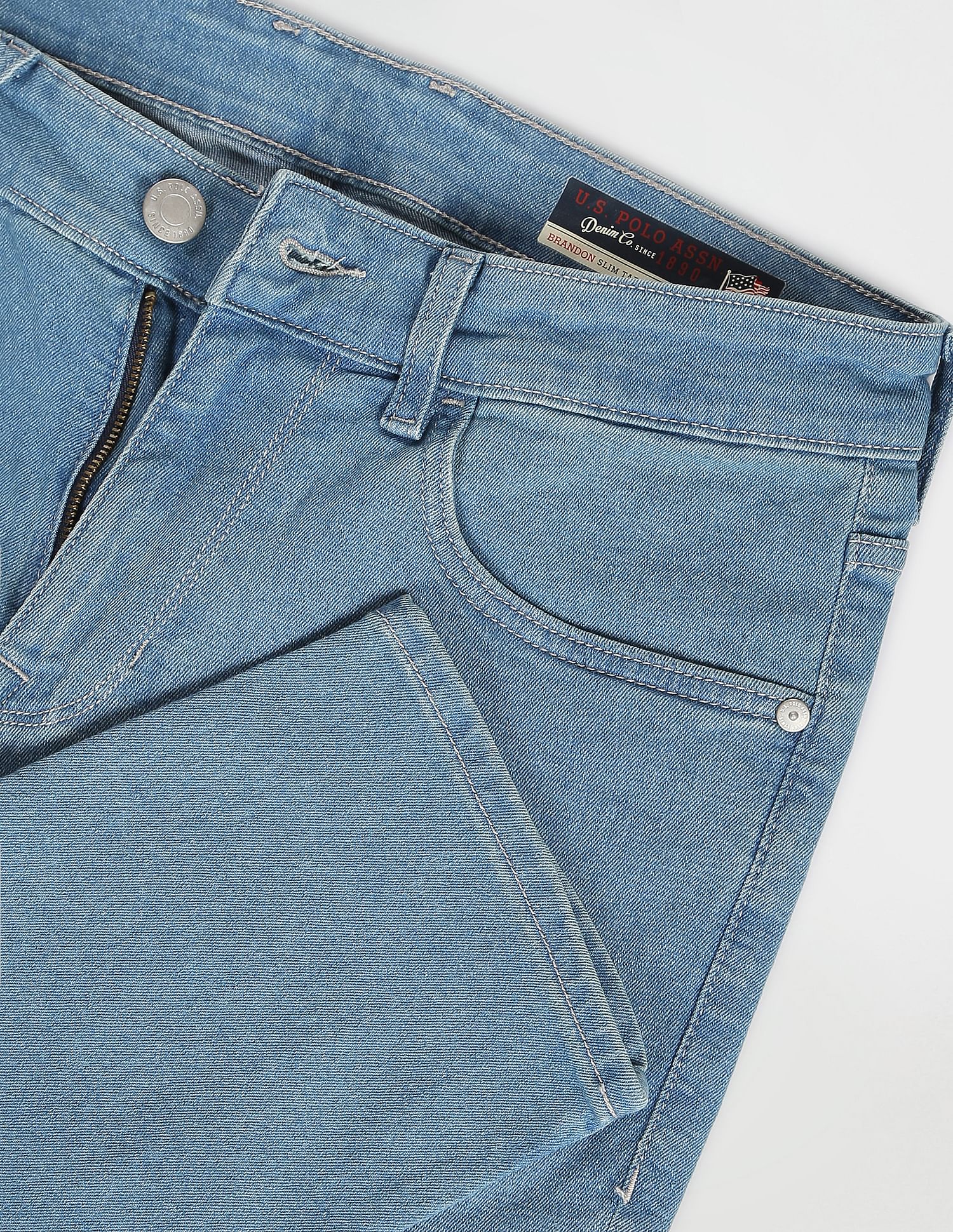 Brandon Slim Tapered Fit Rinsed Jeans Blue - U.S. POLO ASSN. | Large