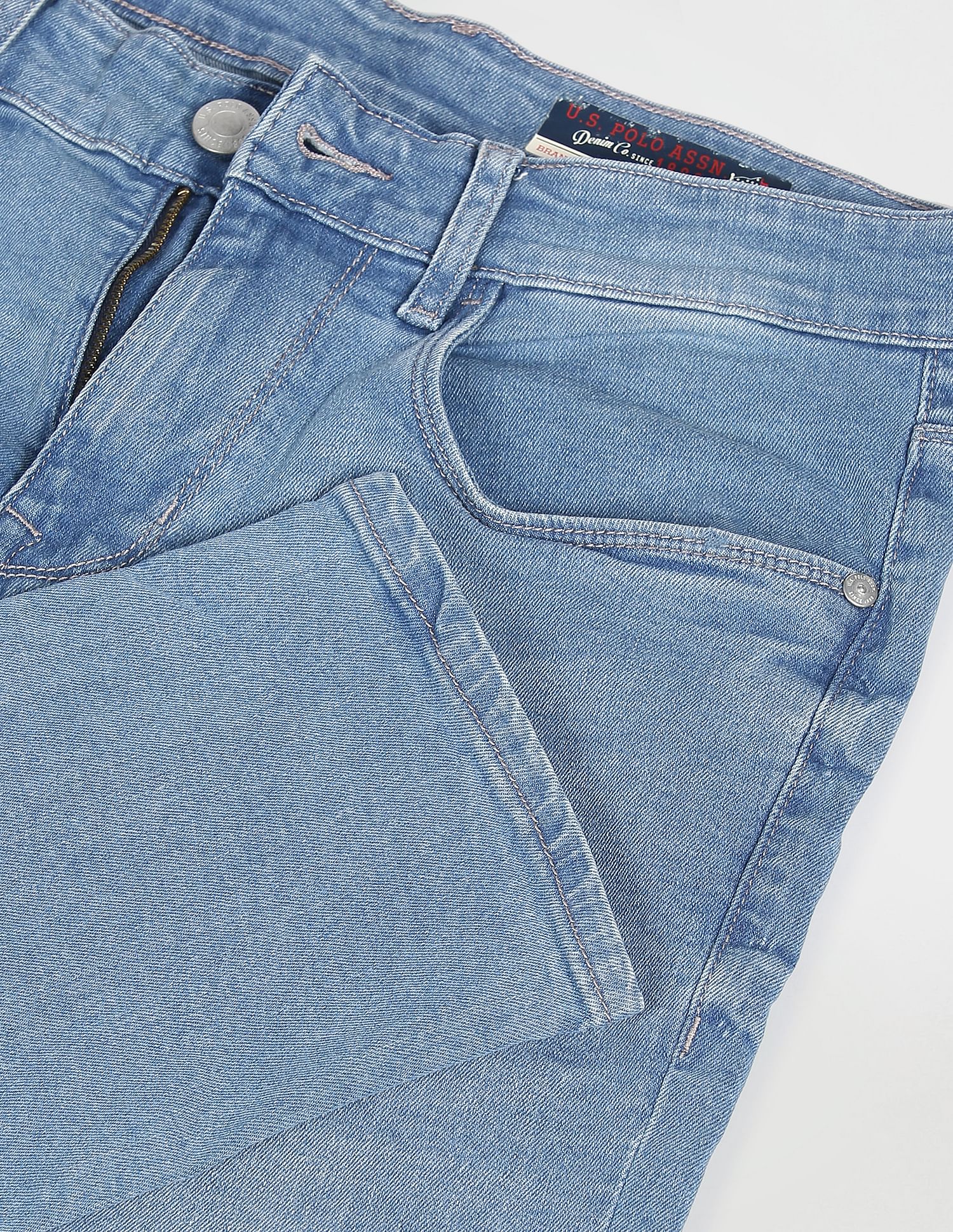 Men Blue Whiskered Brandon Slim Tapered Fit Jeans Blue - U.S. POLO ASSN. | Large