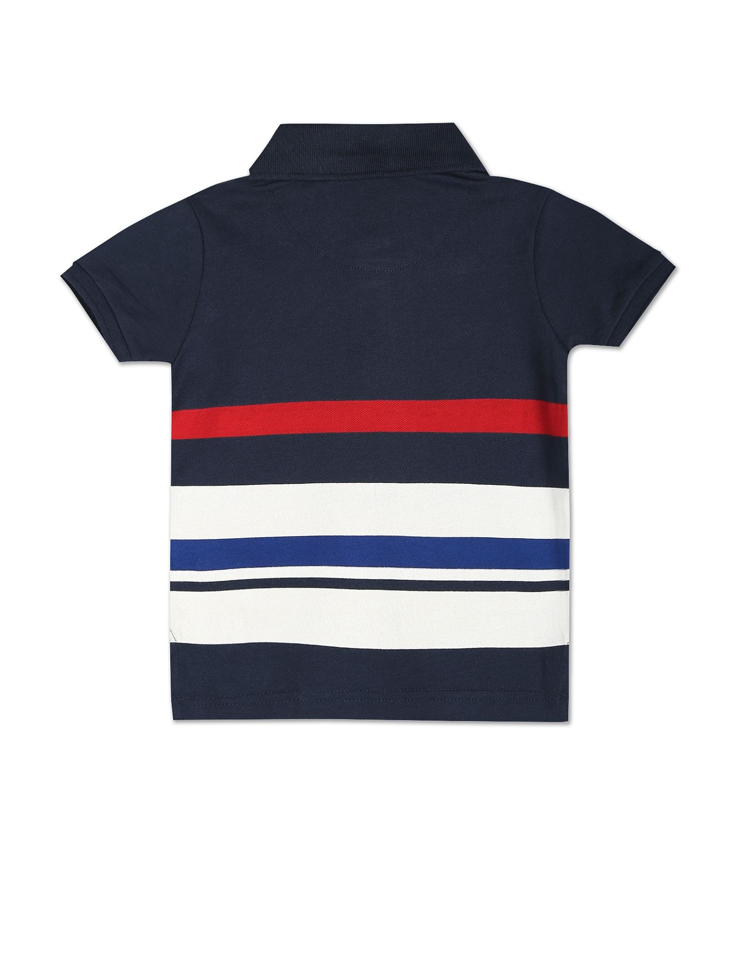 Horizontal Stripe Cotton Pique Polo Shirt Navy - U.S. POLO ASSN. | Large