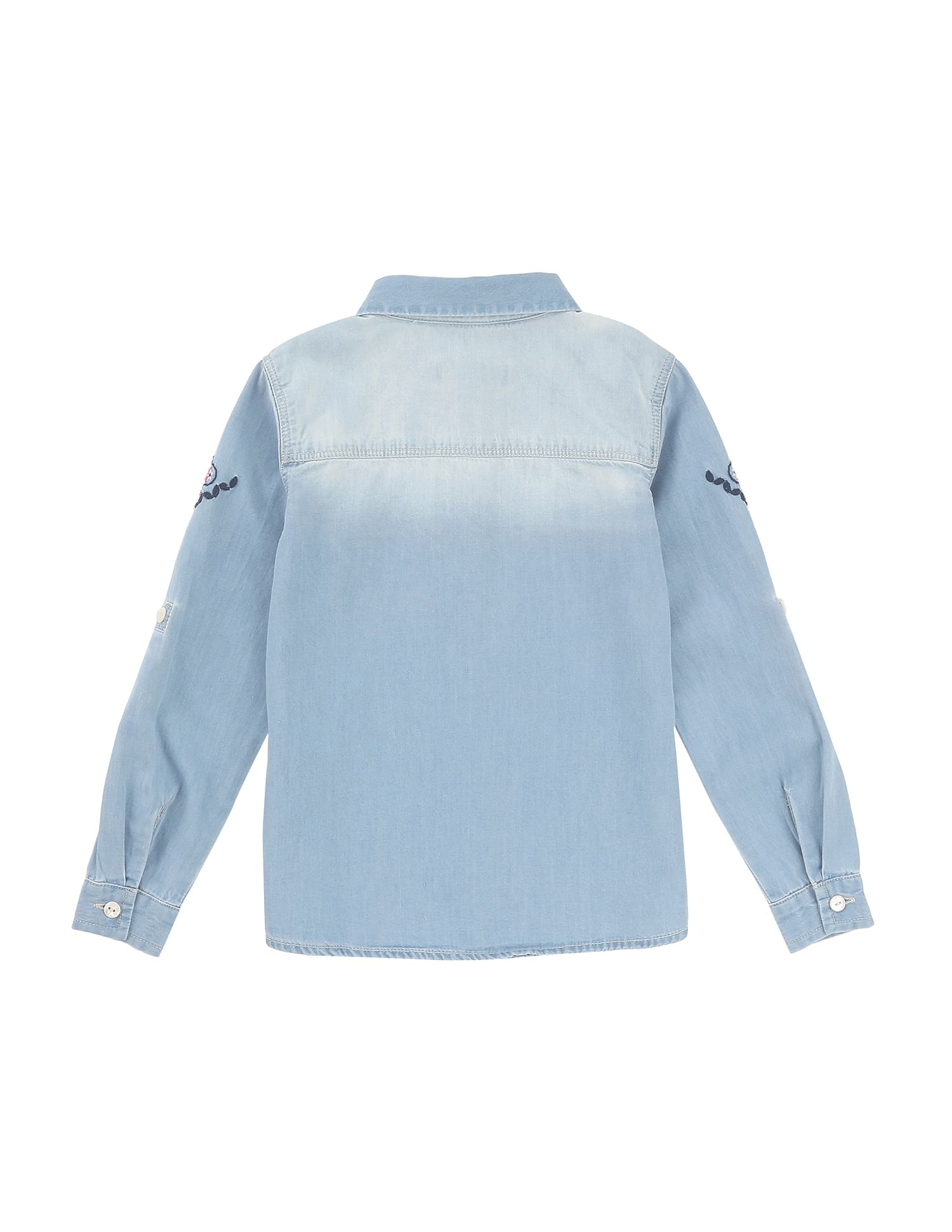 Girls Washed Denim Shirt Light Blue - U.S. POLO ASSN. | Large