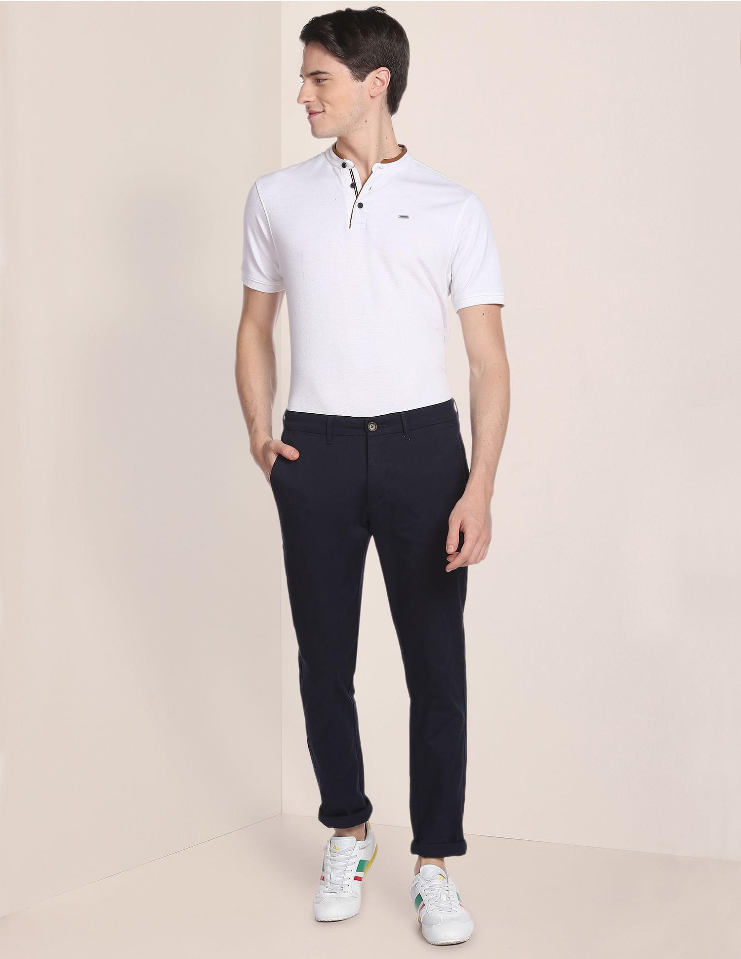 Austin Trim Fit Stretch Chinos Navy - U.S. POLO ASSN. | Large