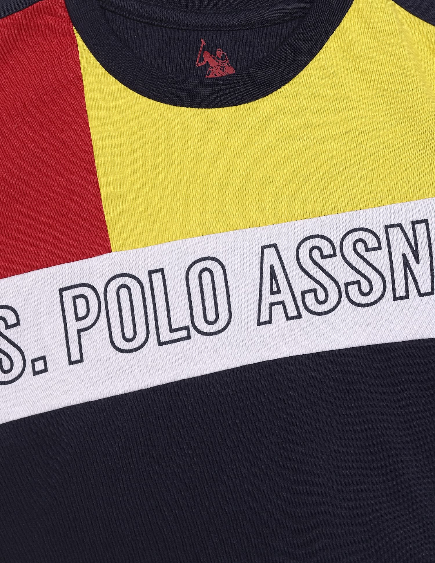 Colour Block Pure Cotton T-Shirt Navy - U.S. POLO ASSN. | Large