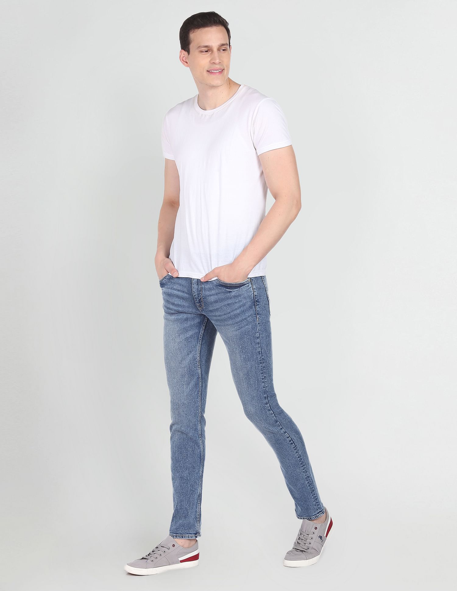 Stone Wash Brandon Slim Tapered Fit Jeans Blue - U.S. Polo Assn. India | Large