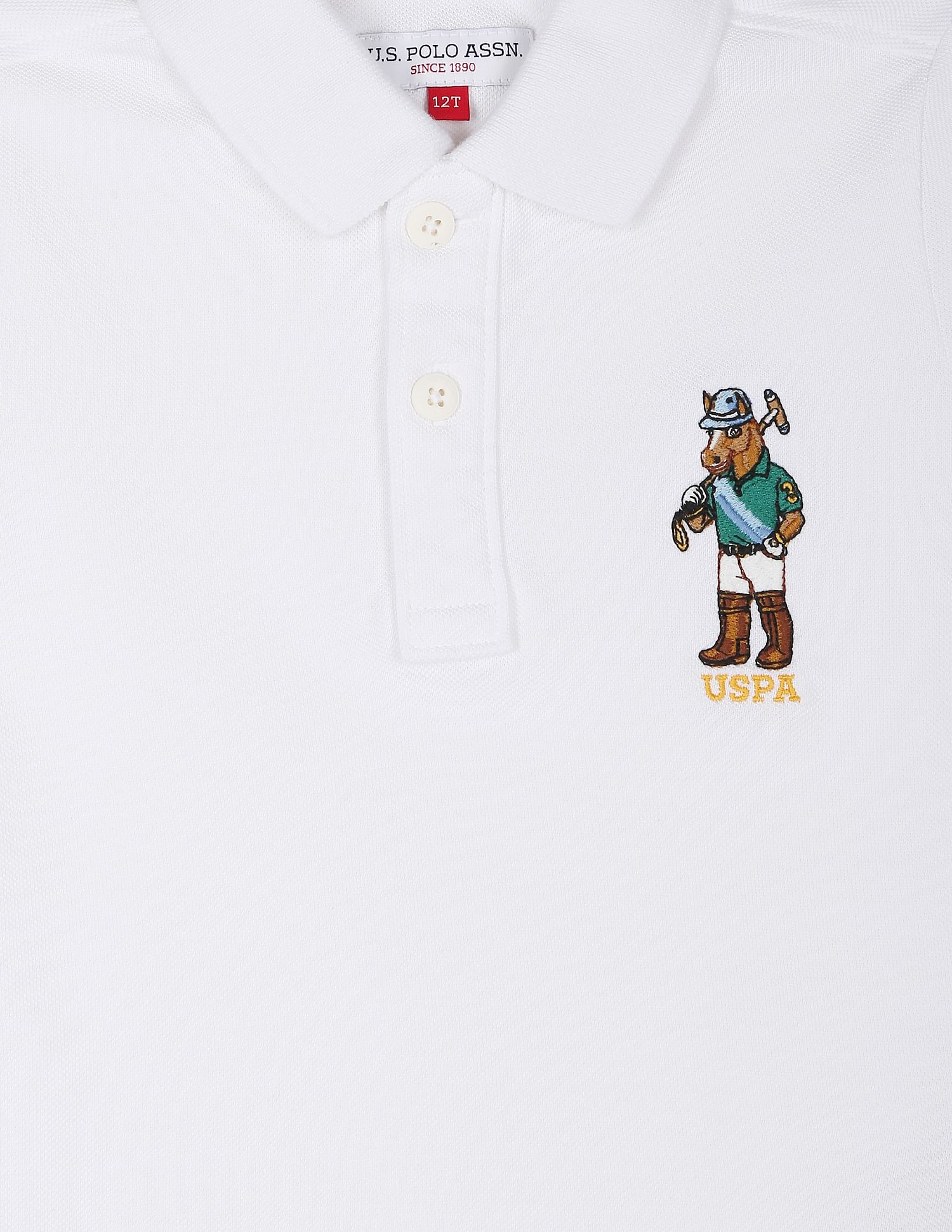 Cotton Mascot Polo Shirt White - U.S. Polo Assn. India | Large