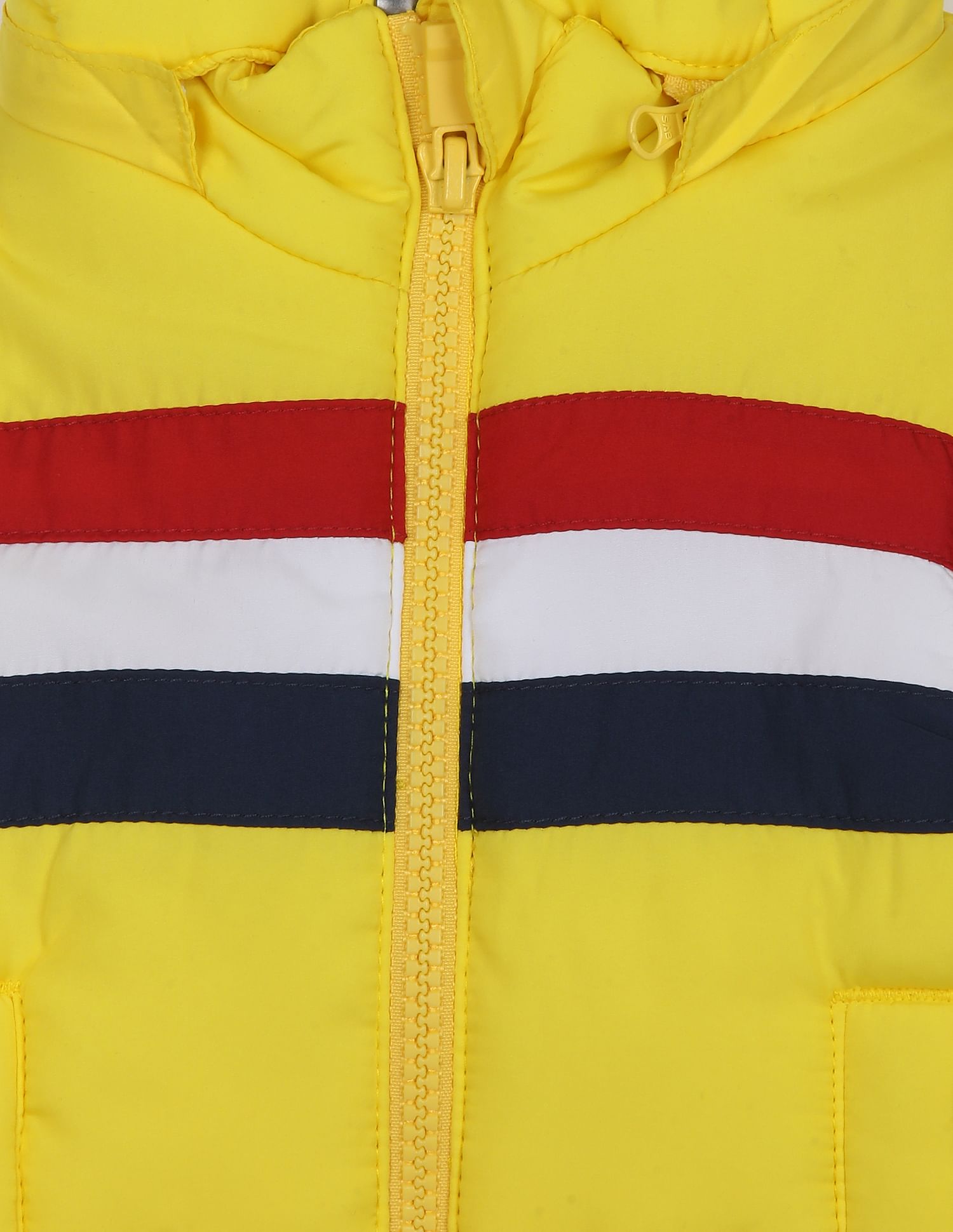 Sleeveless Detachable Hood Solid Puffer Jacket Yellow - U.S. POLO ASSN. | Large