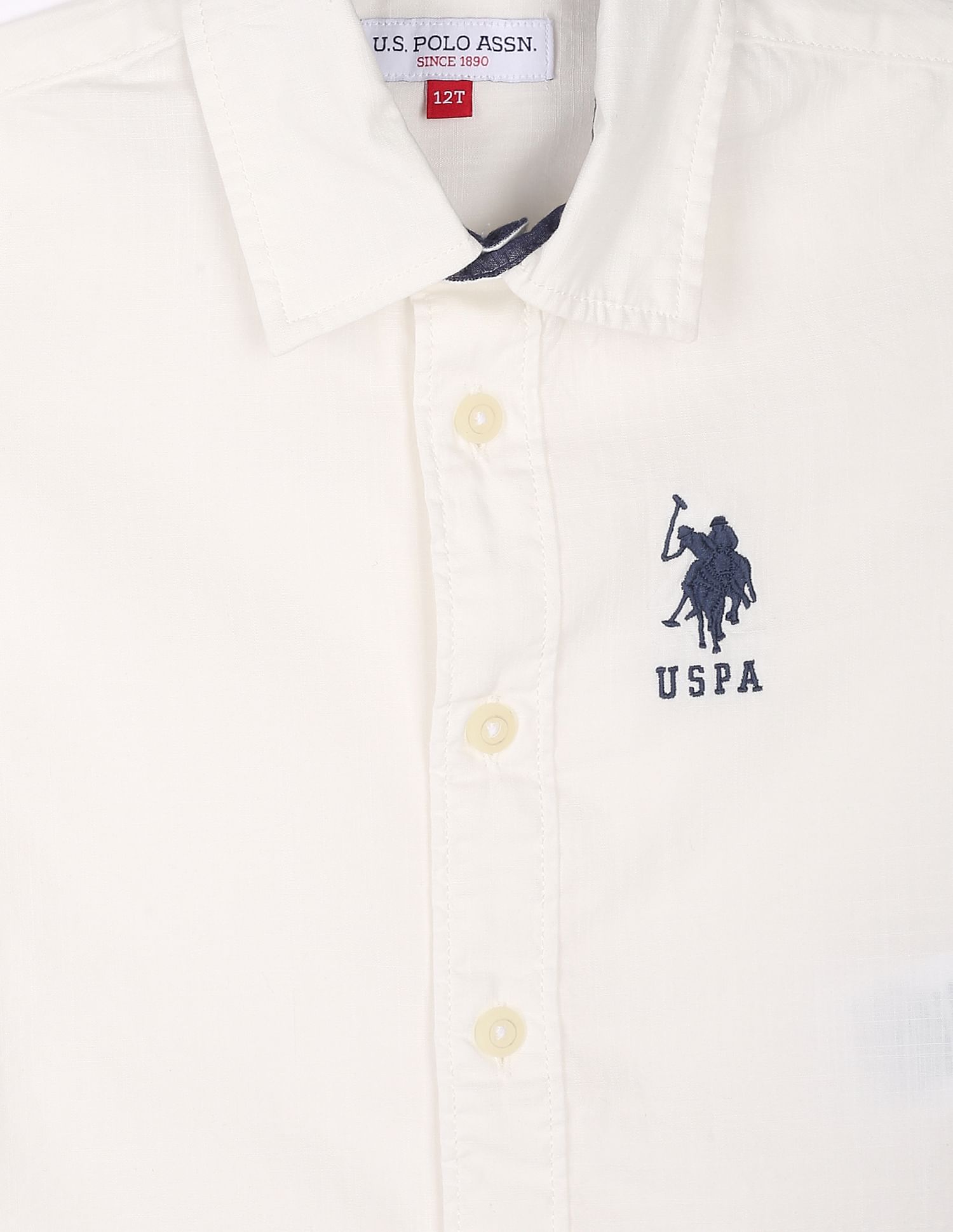 Short Sleeve Solid Shirt White - U.S. POLO ASSN. | Large