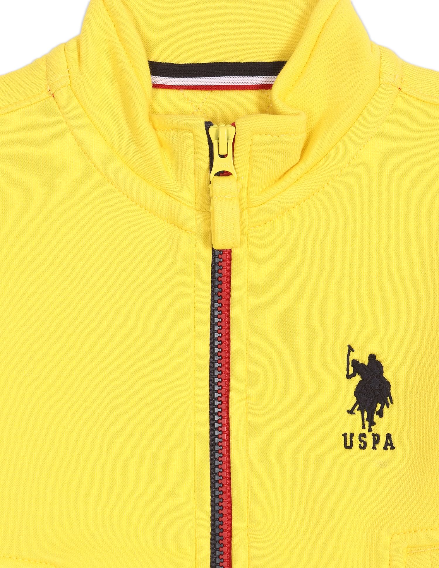 High Neck Appliqued Sweatshirt Yellow - U.S. POLO ASSN. | Large