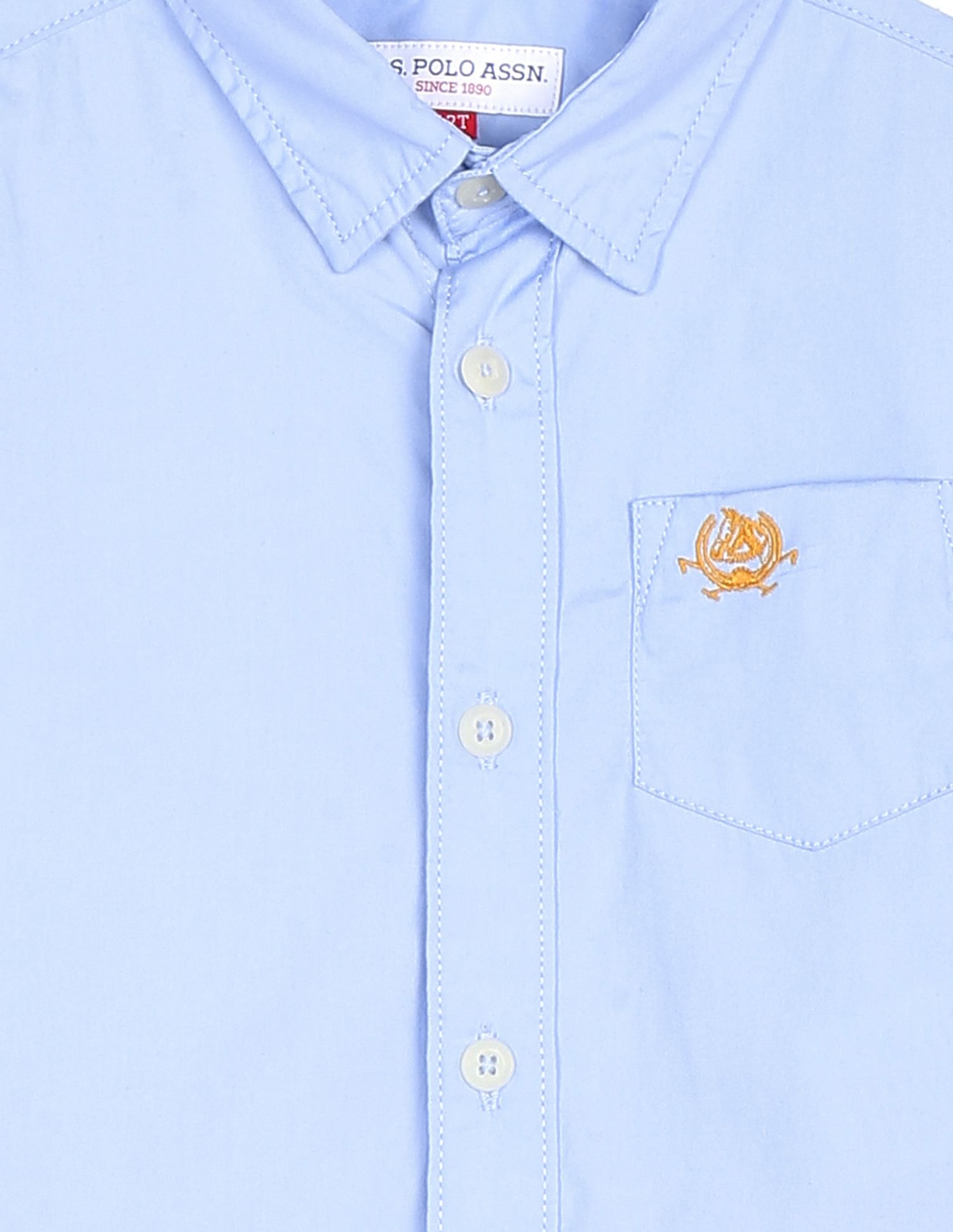 Spread Collar Patch Pocket Polo Shirt Blue - U.S. Polo Assn. India | Large