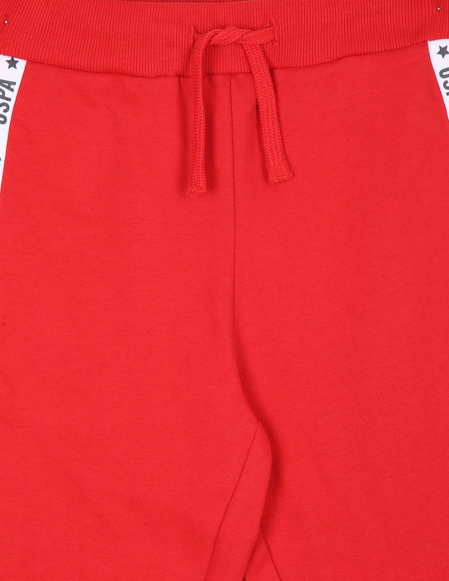 Drawstring Waist Brand Tape Joggers Red - U.S. POLO ASSN. | Large