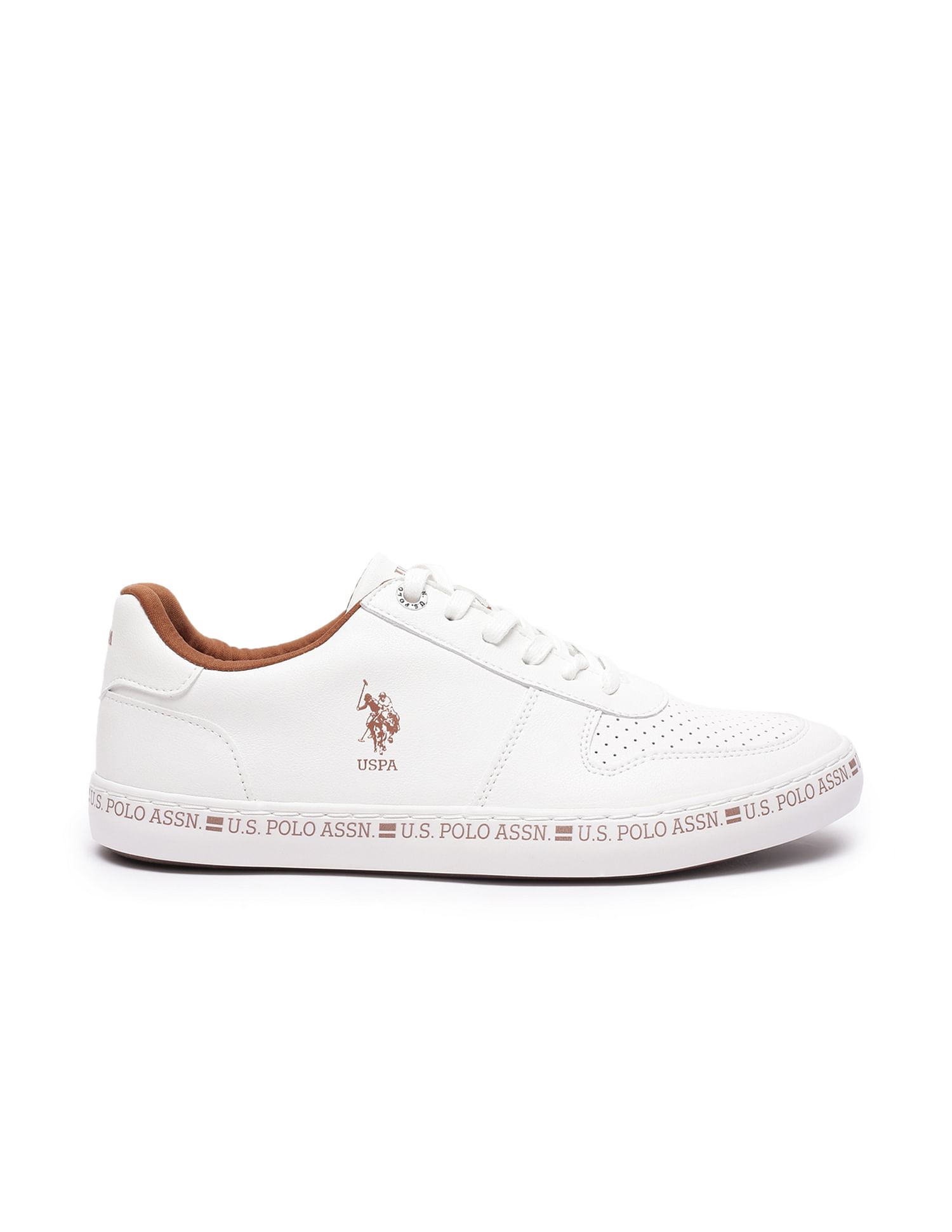 Men Central Lacing Solid Conrad Sneakers Off White - U.S. POLO ASSN. | Large