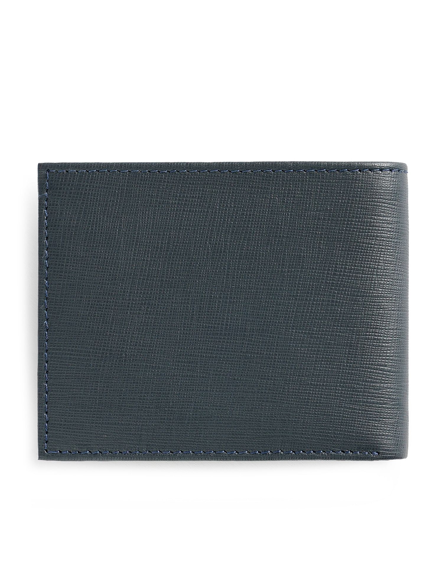 Bi-Fold Textured Leather Wallet Navy - U.S. POLO ASSN. | Large