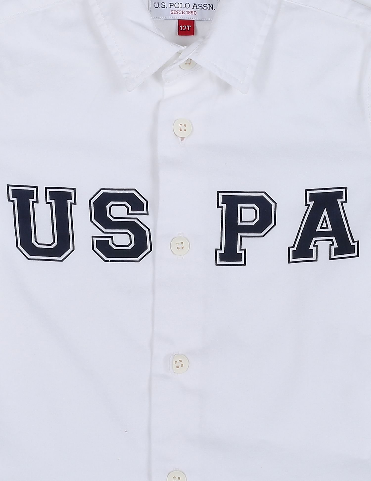 Iconic Brand Print Shirt White - U.S. POLO ASSN. | Large