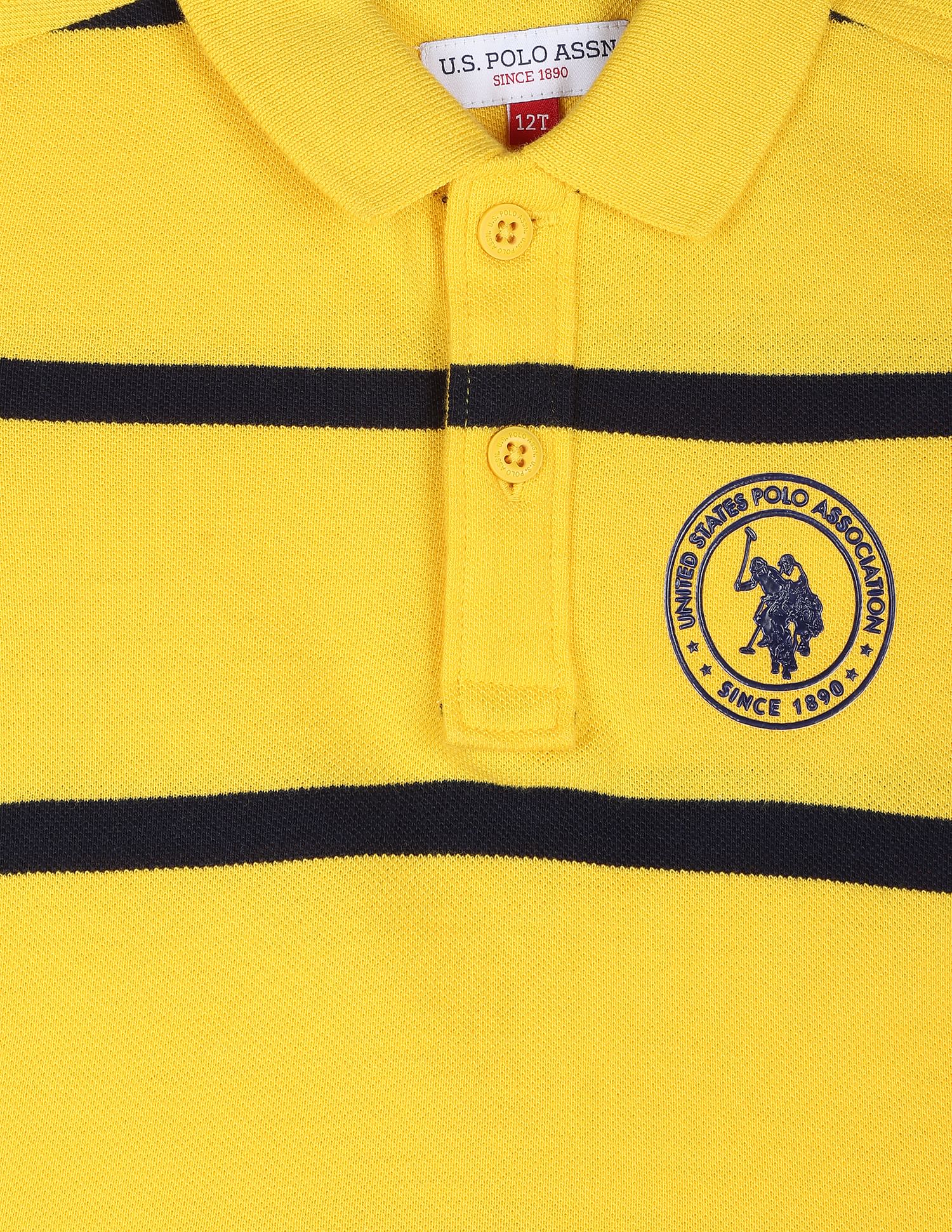 Iconic Horizontal Stripe Polo Shirt Yellow - U.S. POLO ASSN. | Large