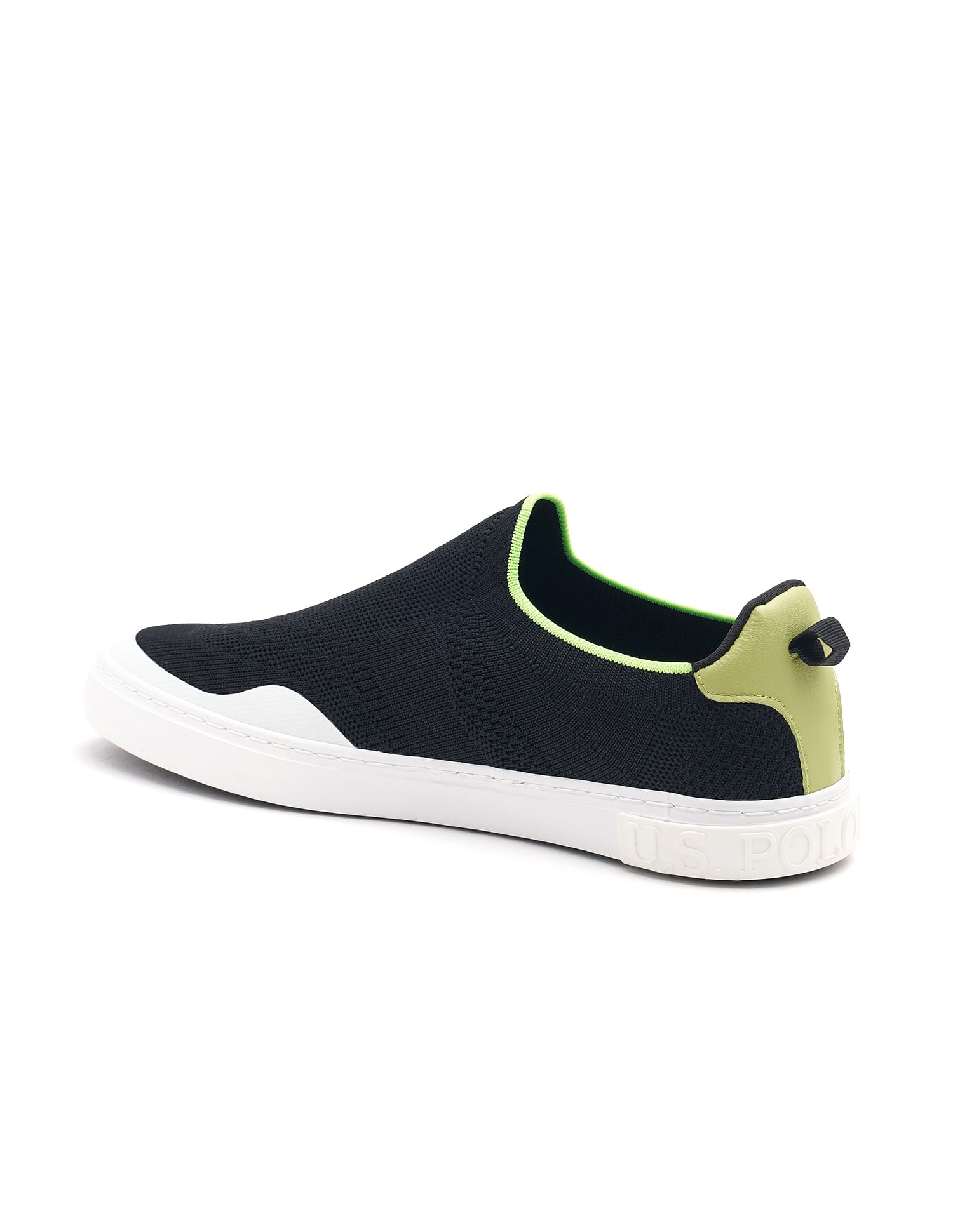 Men Fly Knit Upper Nordic Slip On Shoes Black - U.S. Polo Assn. India | Large