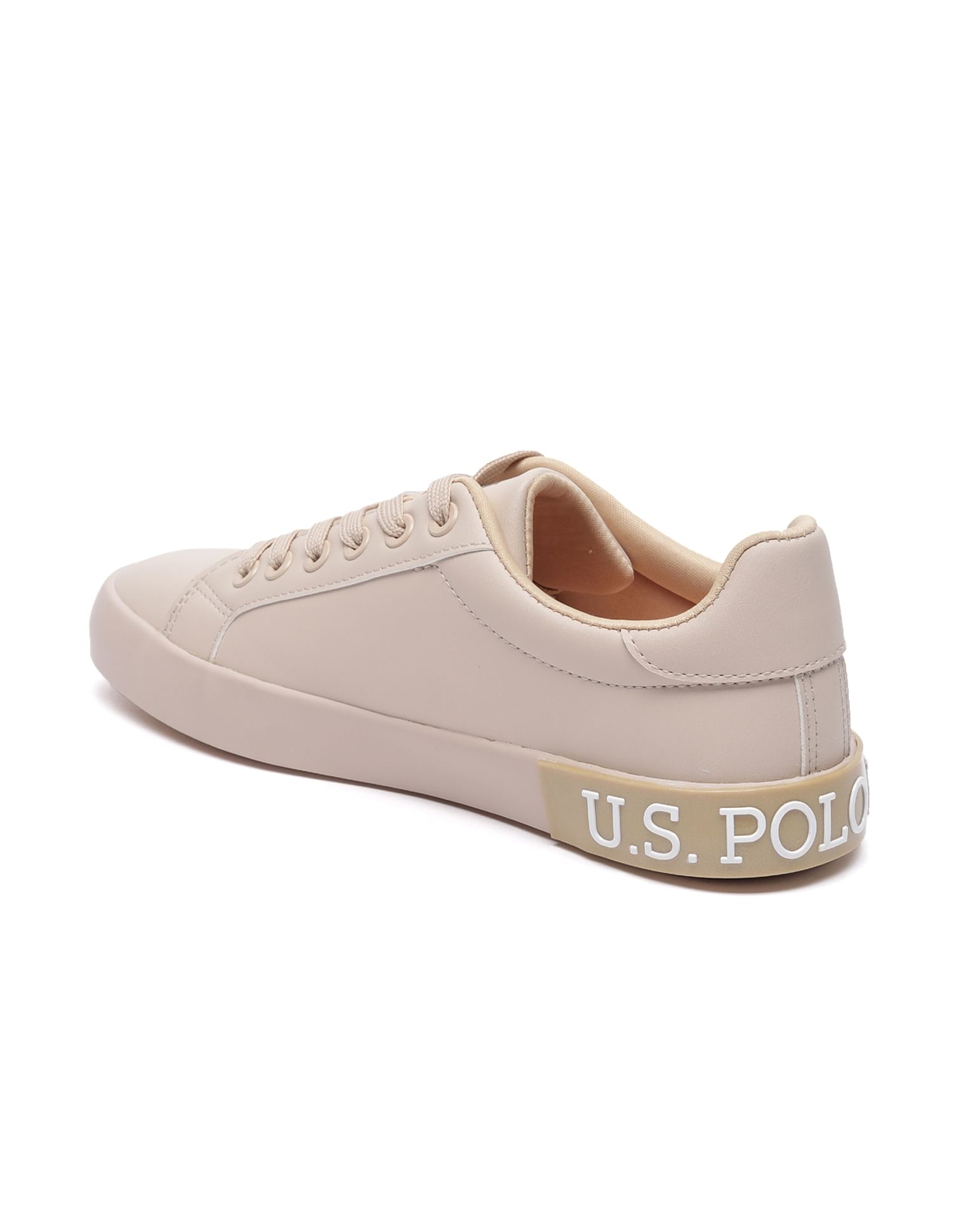 Women Lace Up Aubrey Sneakers Beige - U.S. POLO ASSN. | Large