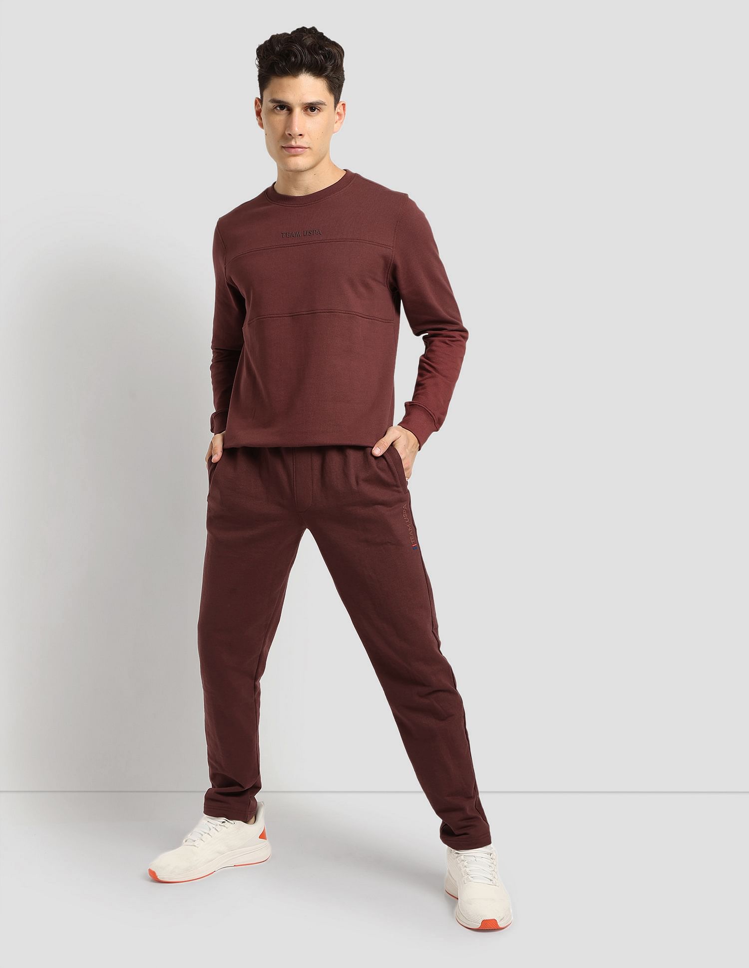 Tonal Logo Active Pullover Brown - U.S. Polo Assn. India | Large