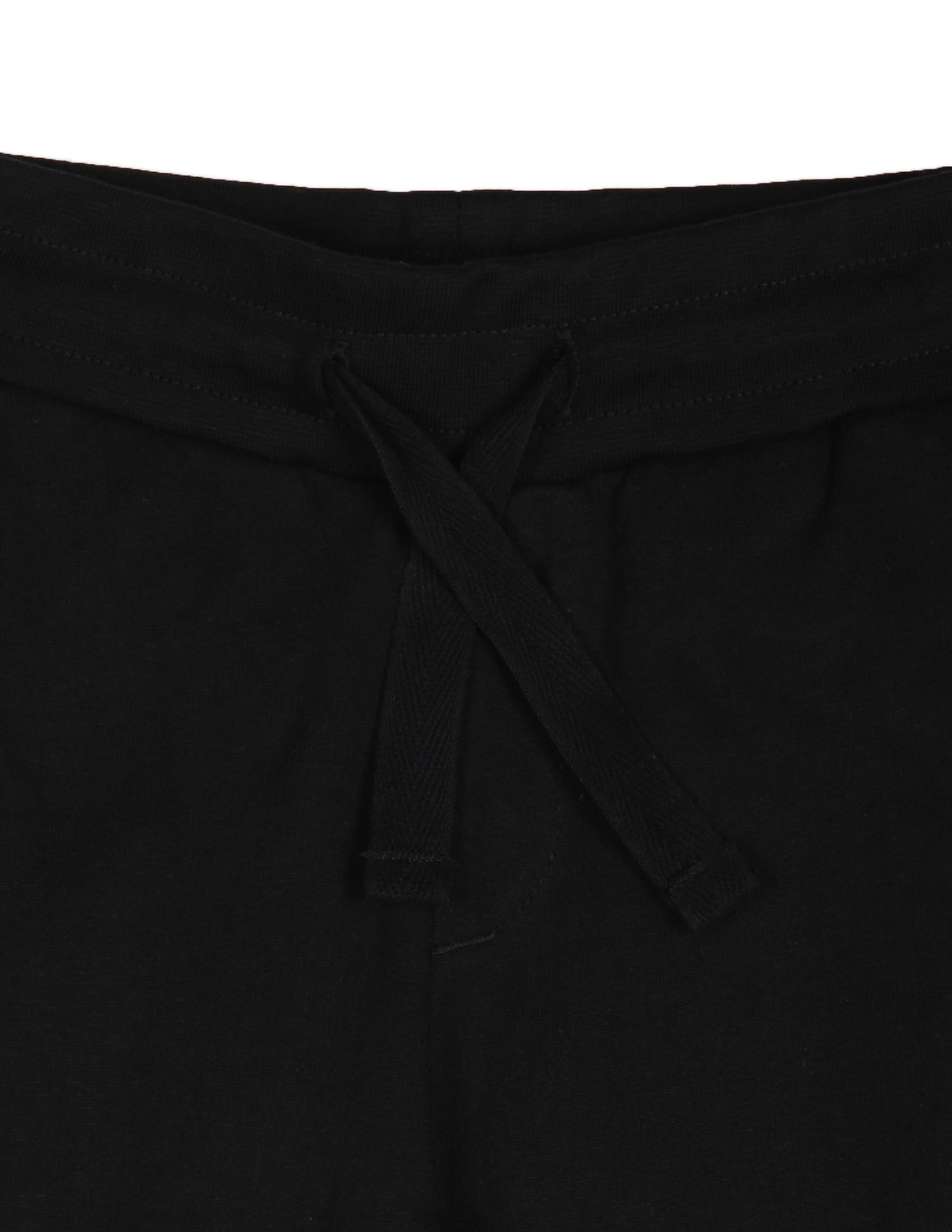 Boys Black Printed Logo Solid Cotton Joggers Black - U.S. Polo Assn. India | Large
