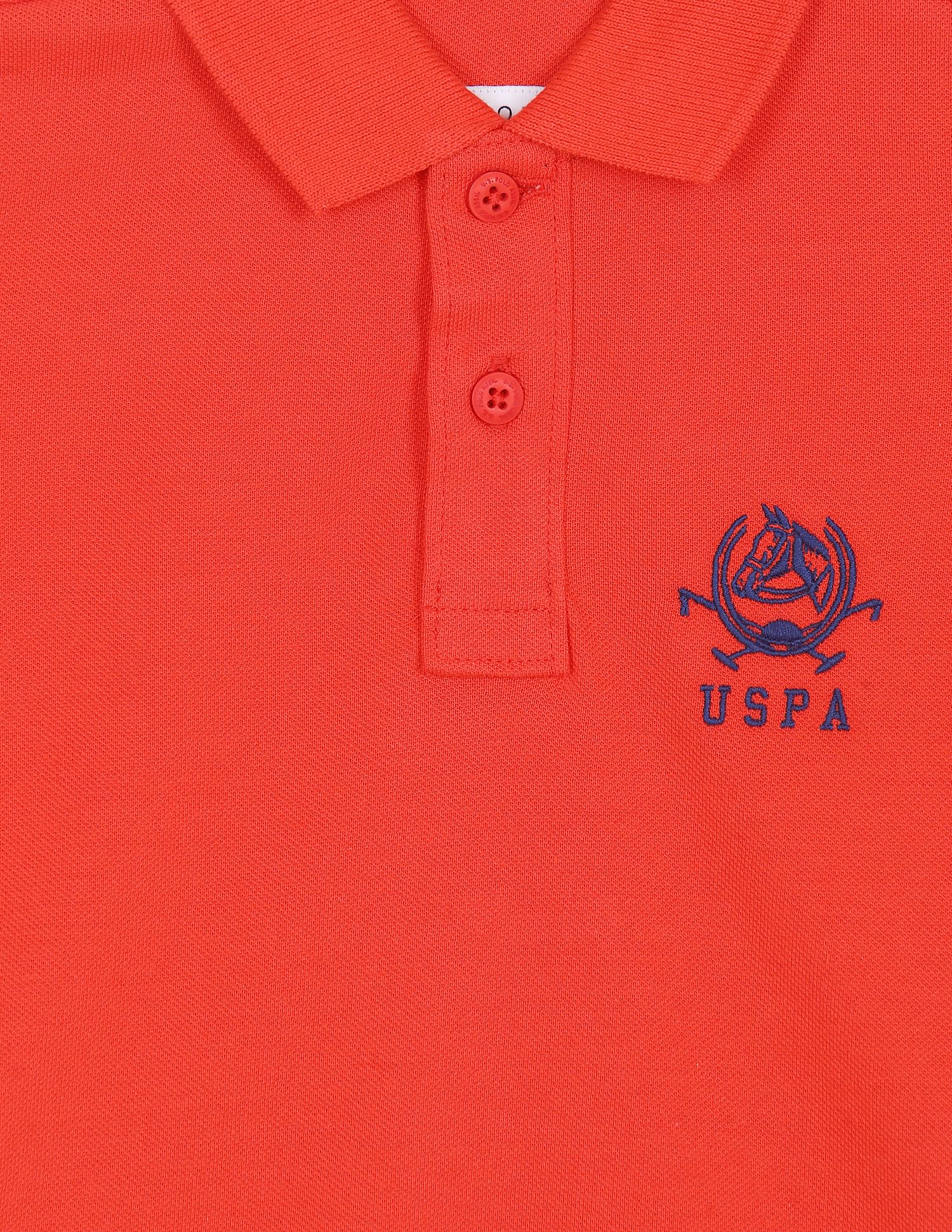 Cotton Pique Logo Polo Shirt Red - U.S. POLO ASSN. | Large