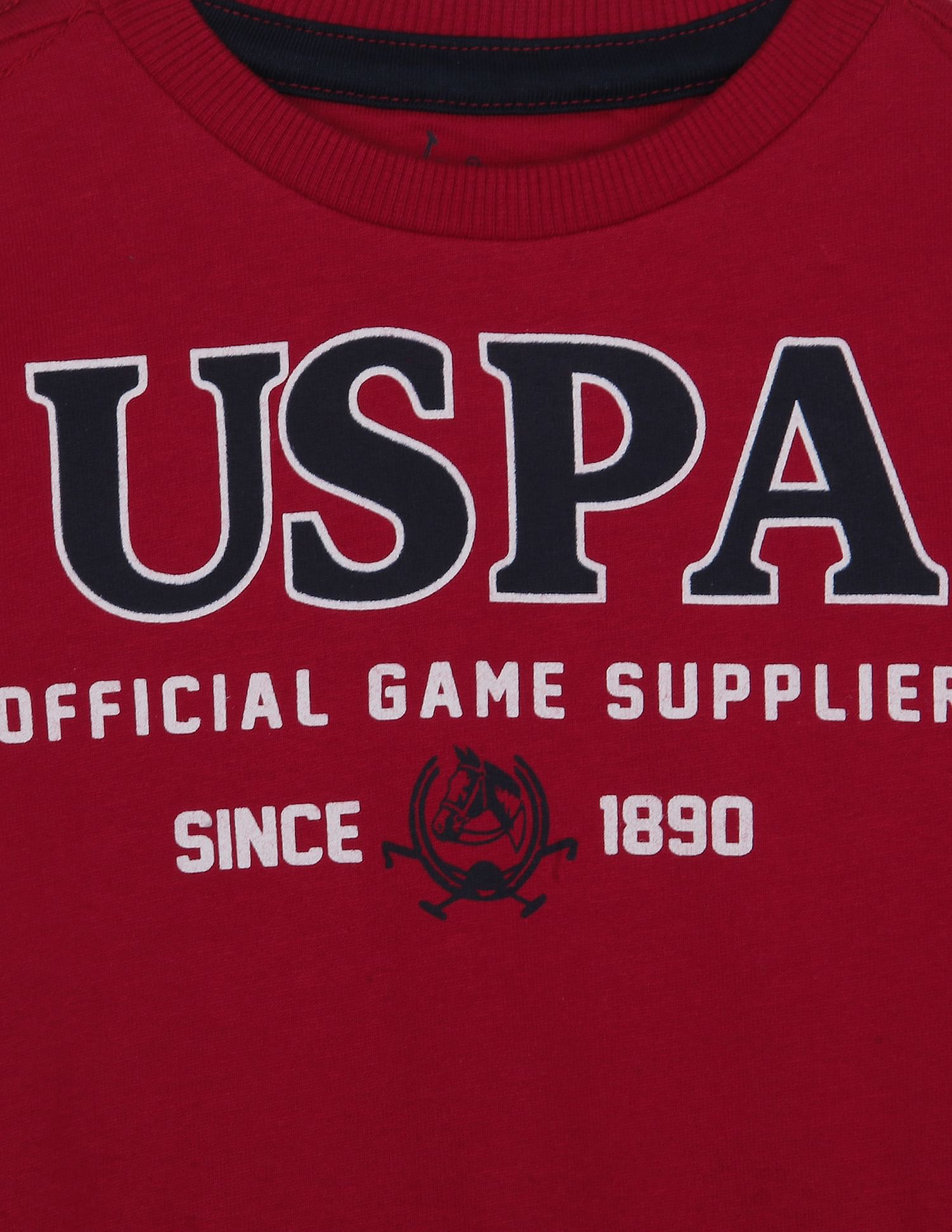 Pure Cotton Brand Print Sweatshirt Red - U.S. POLO ASSN. | Large