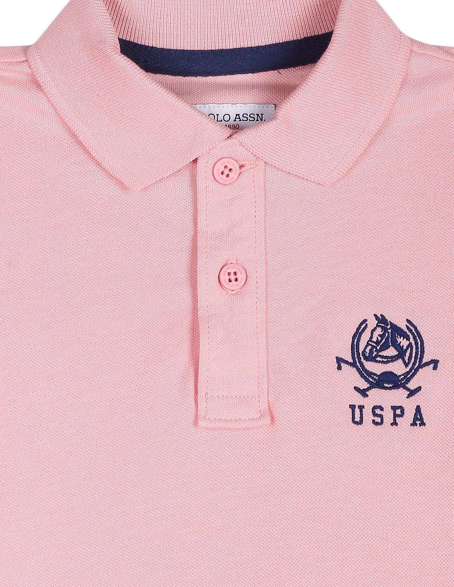 Solid Cotton Pique Polo Shirt Light Pink - U.S. POLO ASSN. | Large
