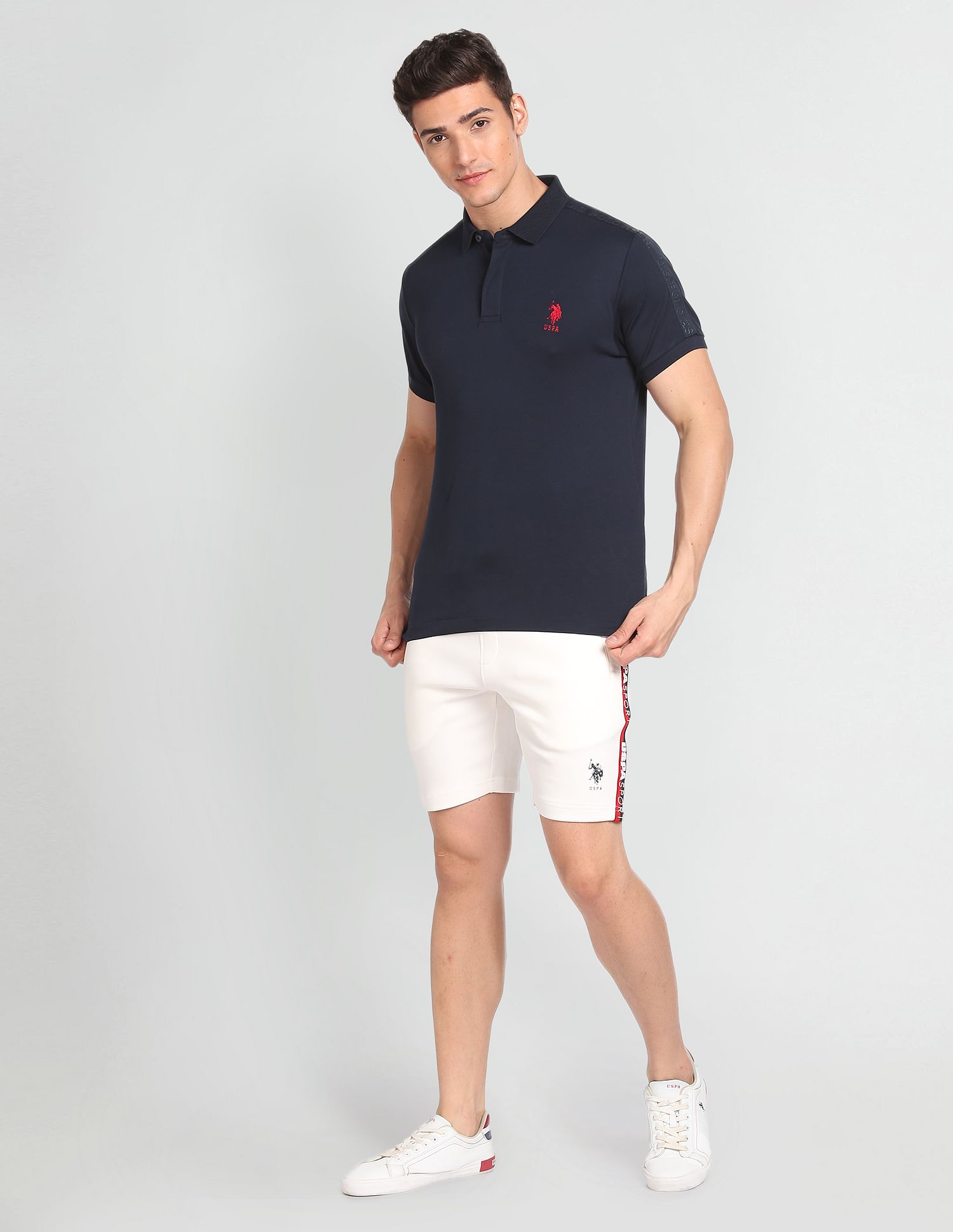 Brand Tape Knit Shorts White - U.S. Polo Assn. India | Large