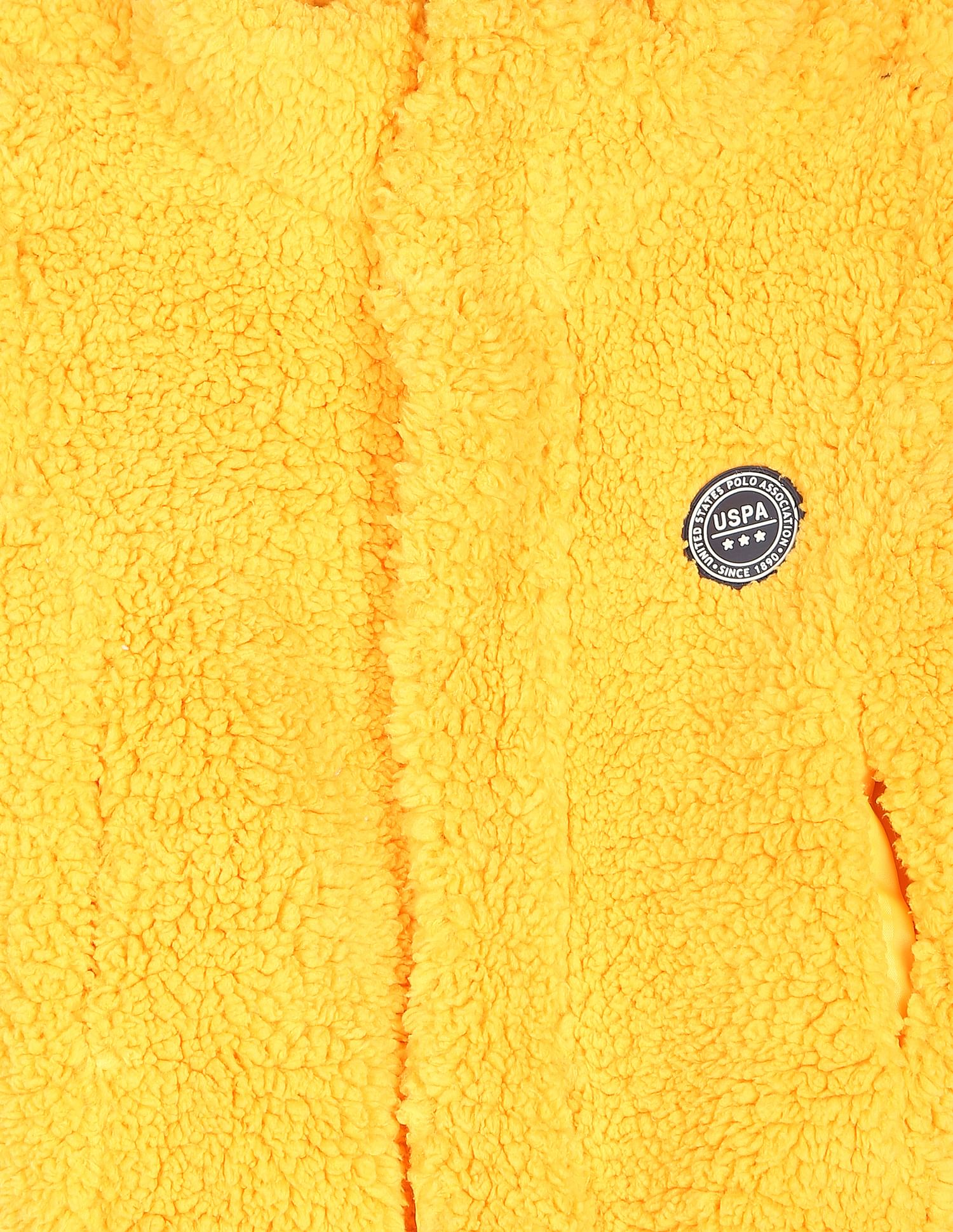 Boys Dark Yellow Solid Sherpa Jacket Dark Yellow - U.S. POLO ASSN. | Large