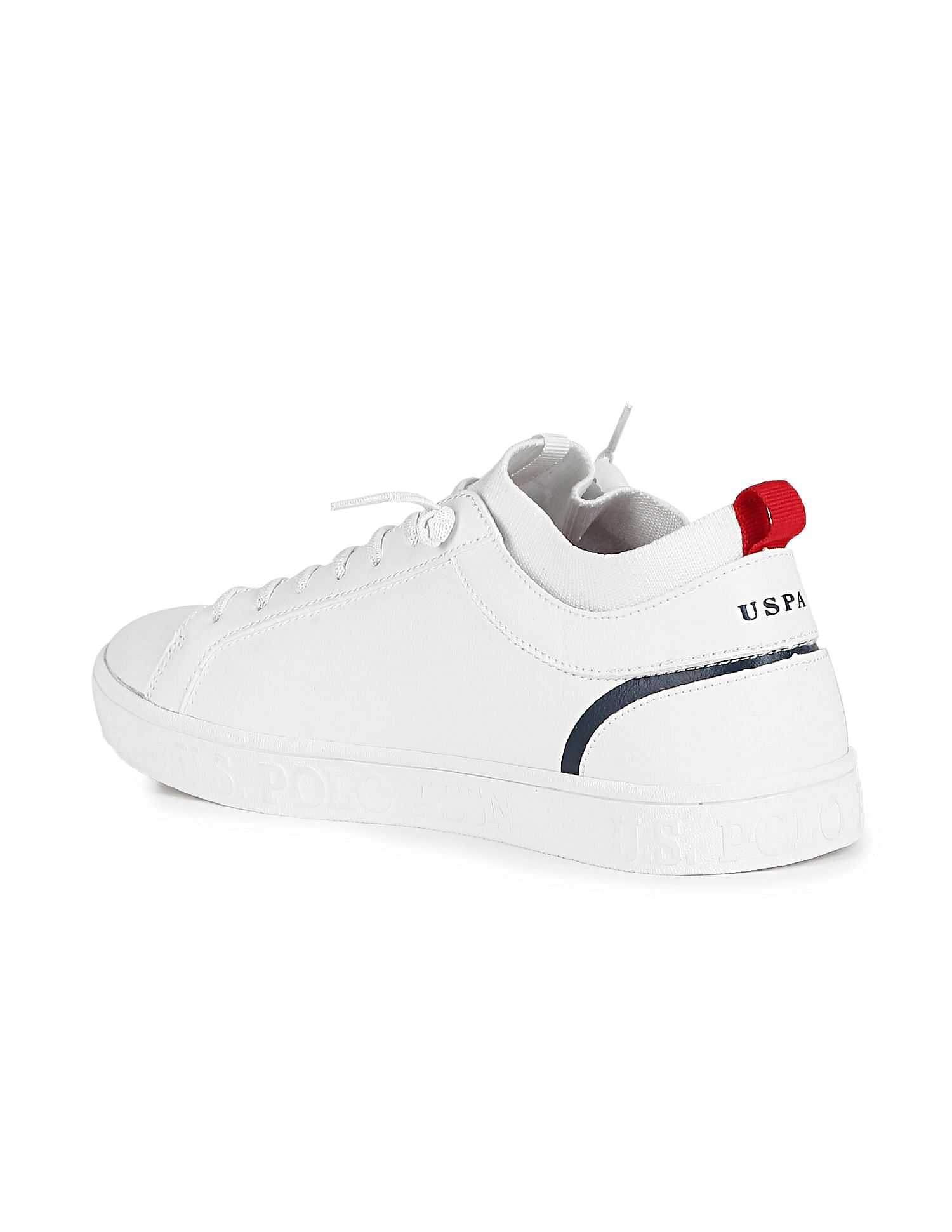 Men Round Toe Logo Hafer Sneakers White - U.S. Polo Assn. India | Large