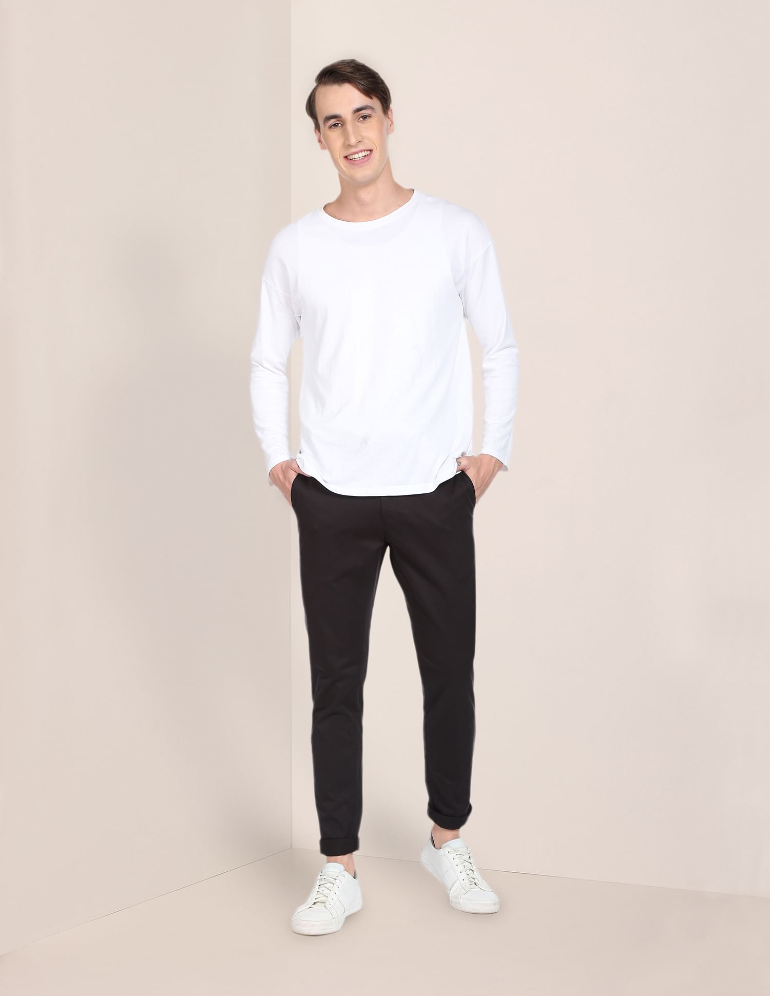 Austin Trim Fit Stretch Chinos Black - U.S. POLO ASSN. | Large