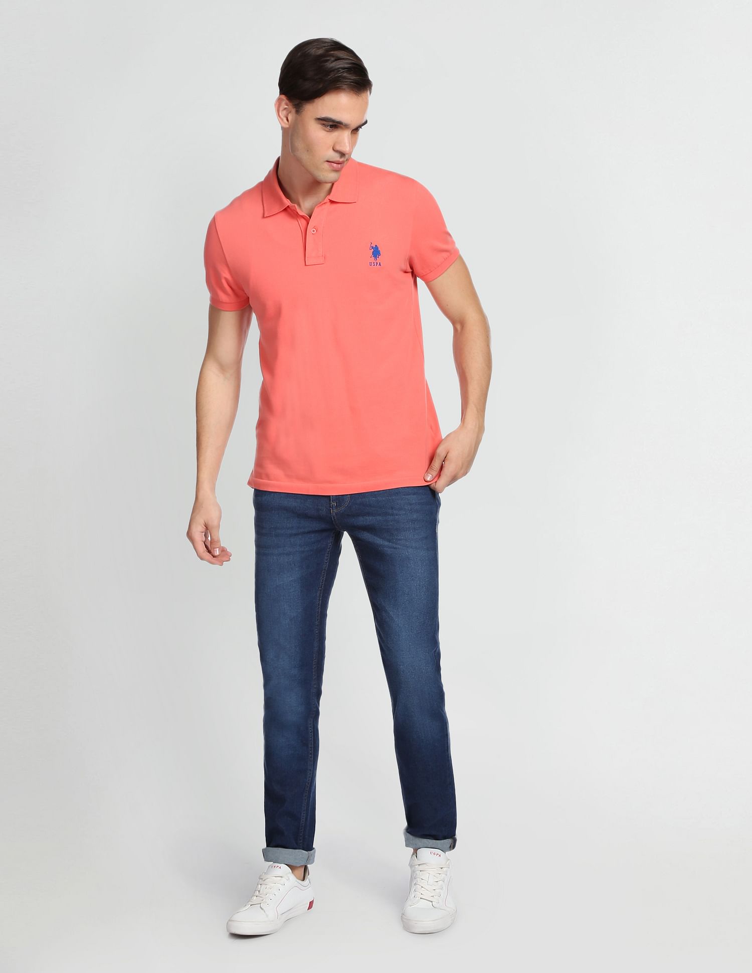 Stone Wash Brandon Slim Tapered Fit Jeans Blue - U.S. Polo Assn. India | Large