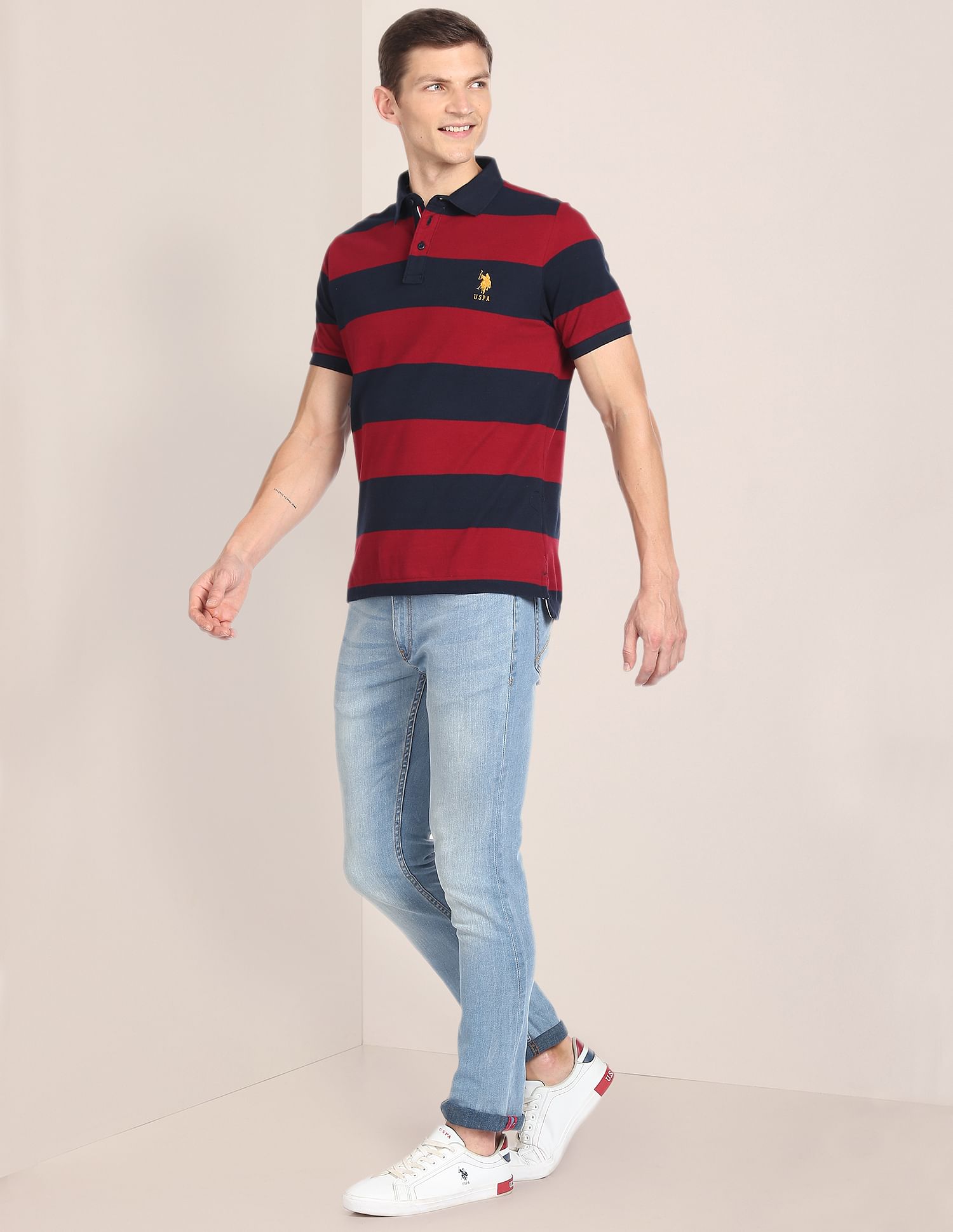Solid Mascot Polo Shirt Maroon - U.S. Polo Assn. India | Large