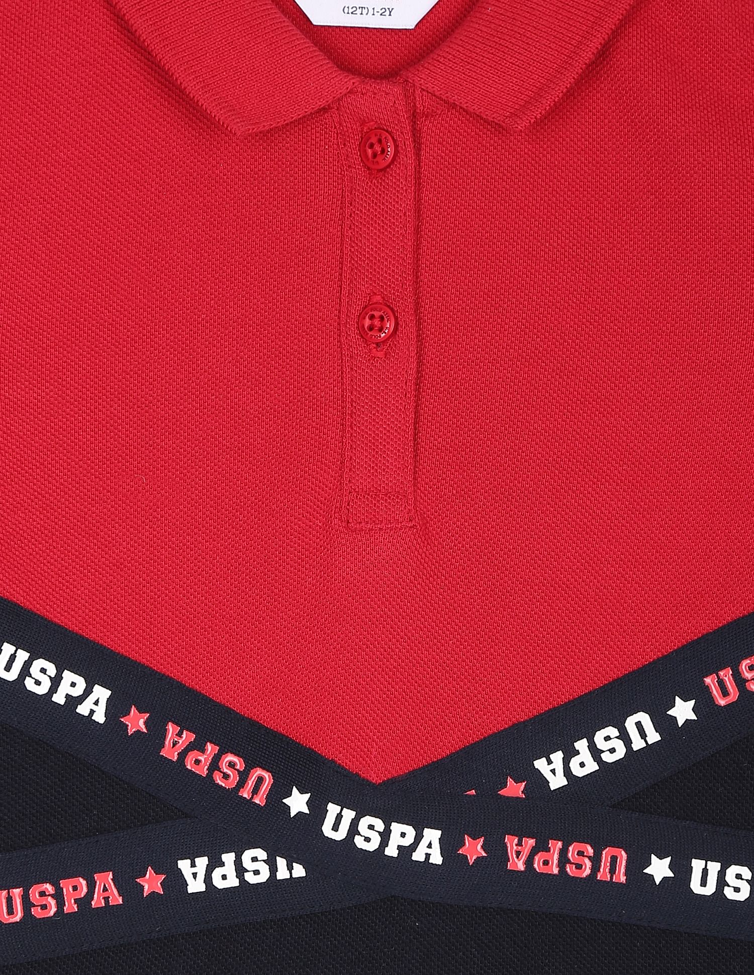 Brand Tape Solid Polo Dress Red - U.S. POLO ASSN. | Large