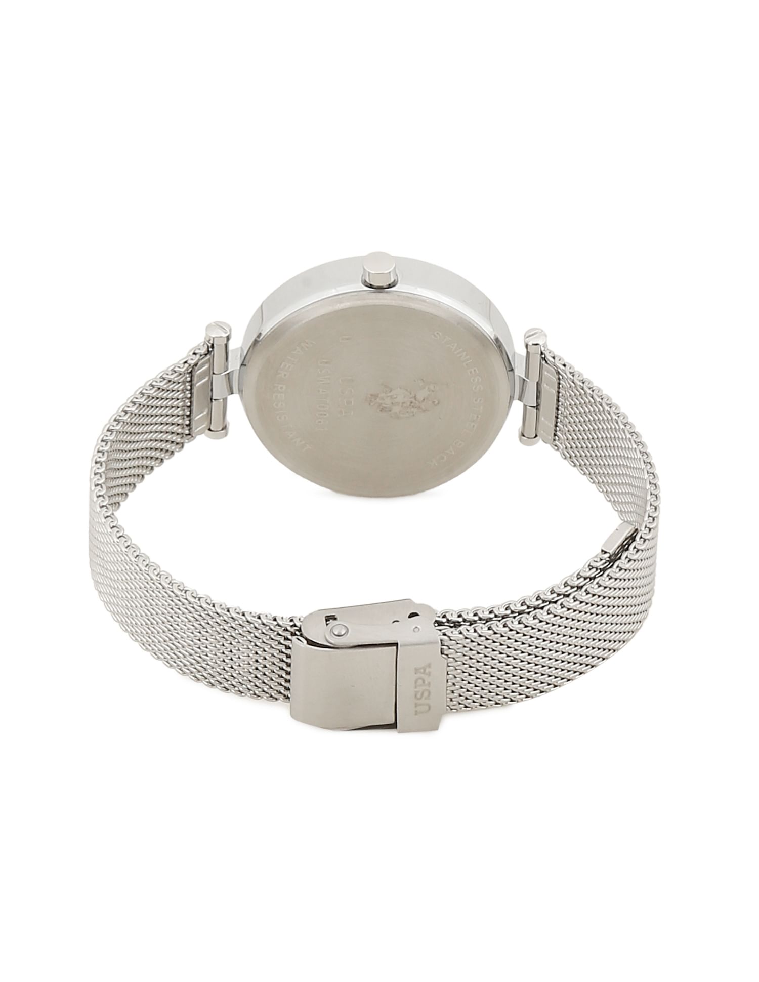 Stainless Strap Analog Watch Silver - U.S. POLO ASSN. | Large