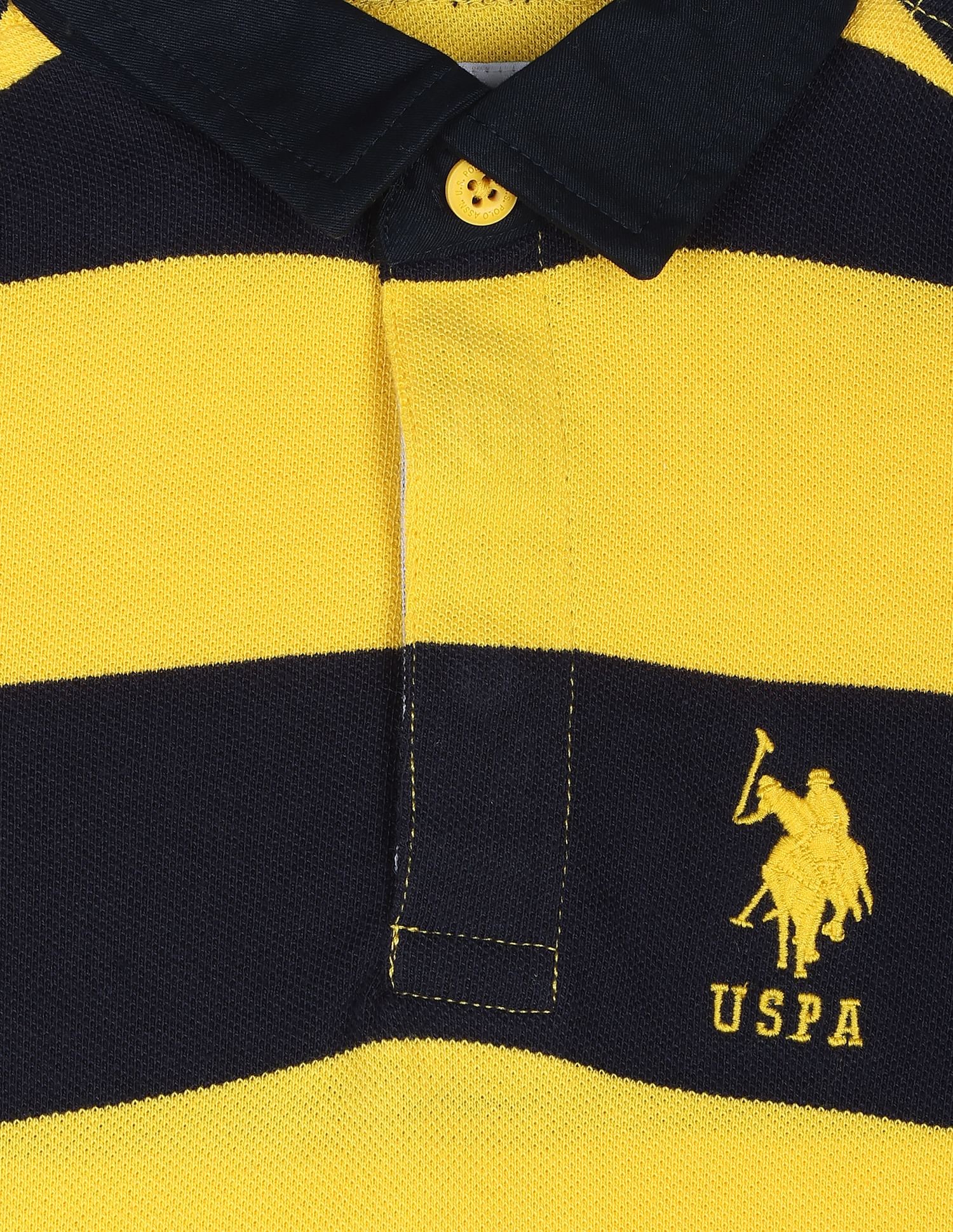 Pure Cotton Rugby Polo Shirt Yellow - U.S. POLO ASSN. | Large