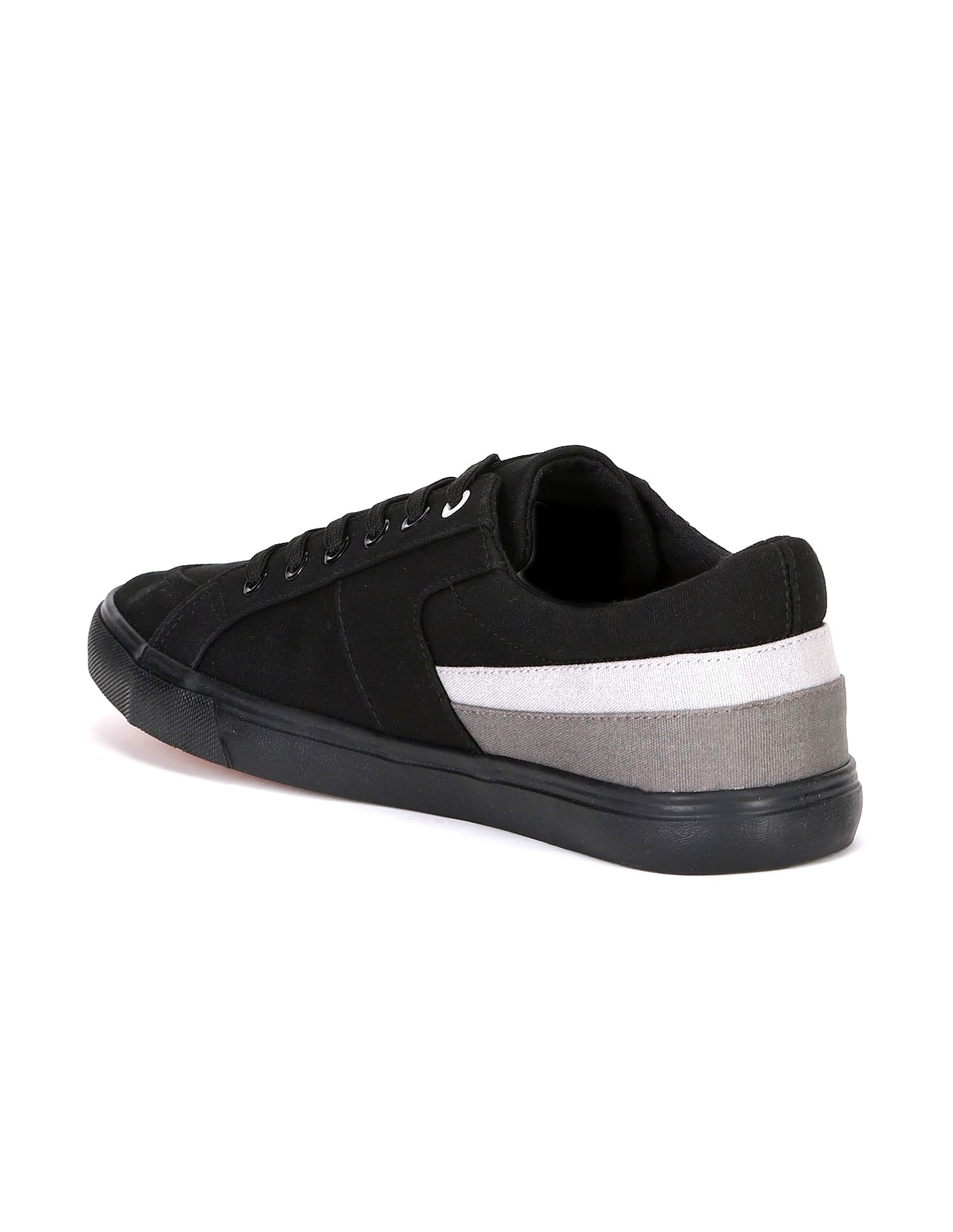 Men Contrast Stripe Canvas Clarkin Sneakers Black - U.S. POLO ASSN. | Large