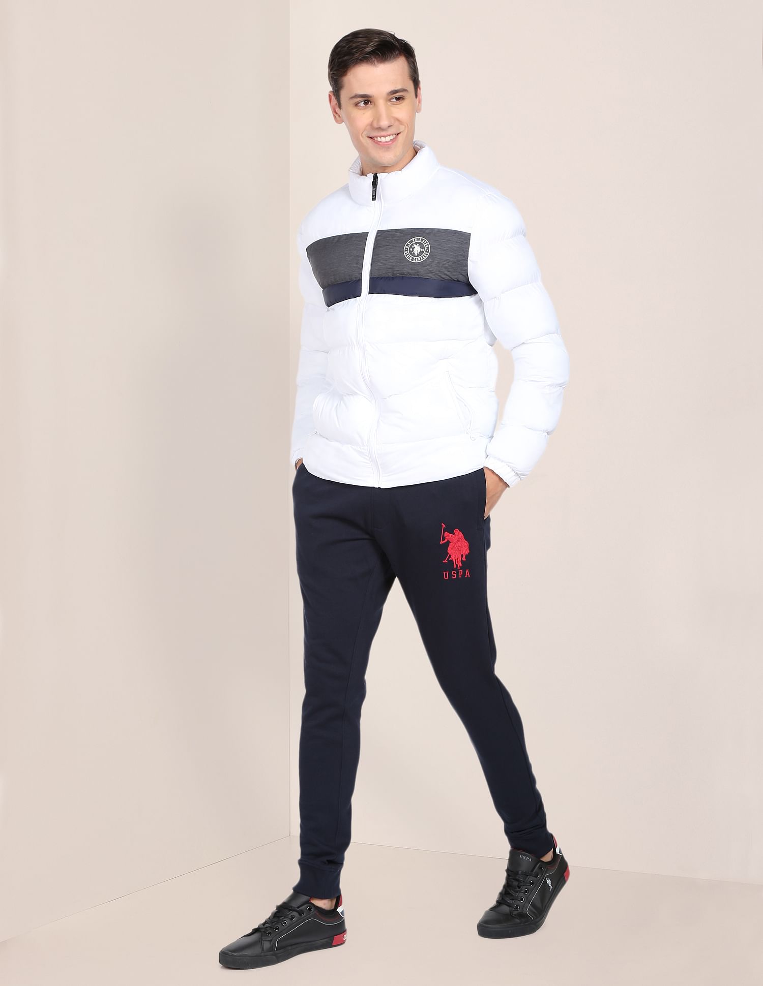 Drawstring Waist Embroidered Logo Joggers Navy - U.S. POLO ASSN. | Large