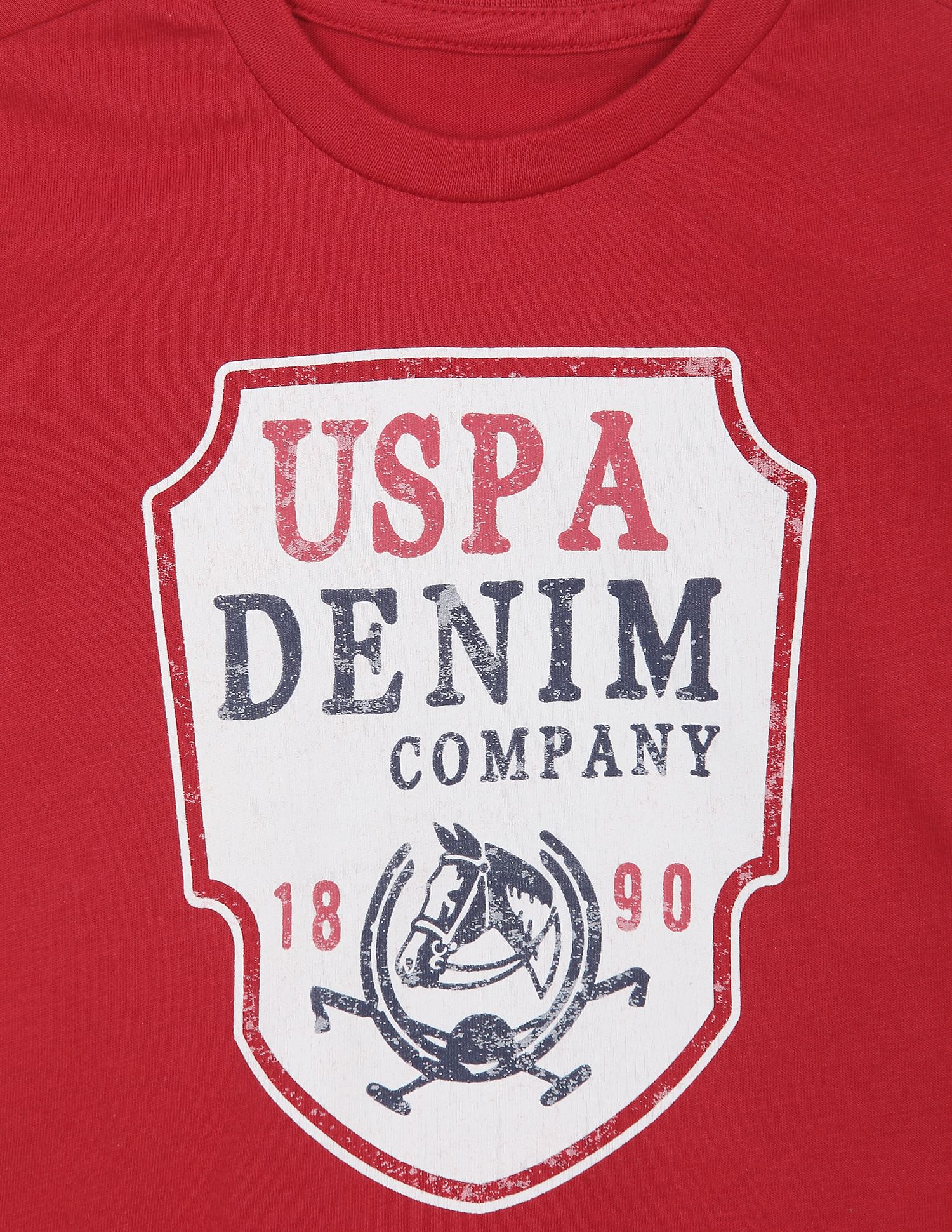 Cotton Brand Print T-Shirt Red - U.S. POLO ASSN. | Large