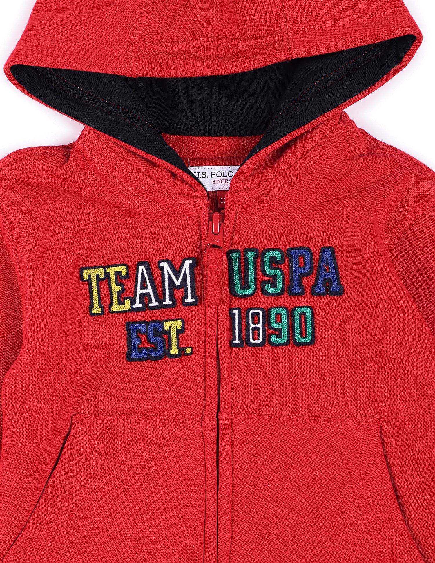 Brand Applique Hooded Sweatshirt Red - U.S. POLO ASSN. | Large