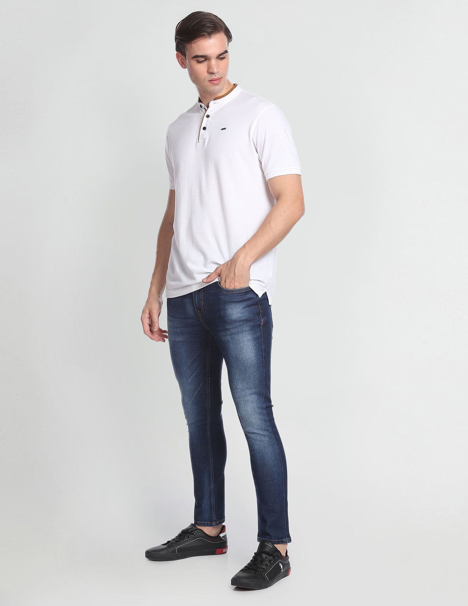 Stone Wash Authentic Jeans Dark Blue - U.S. Polo Assn. India | Large