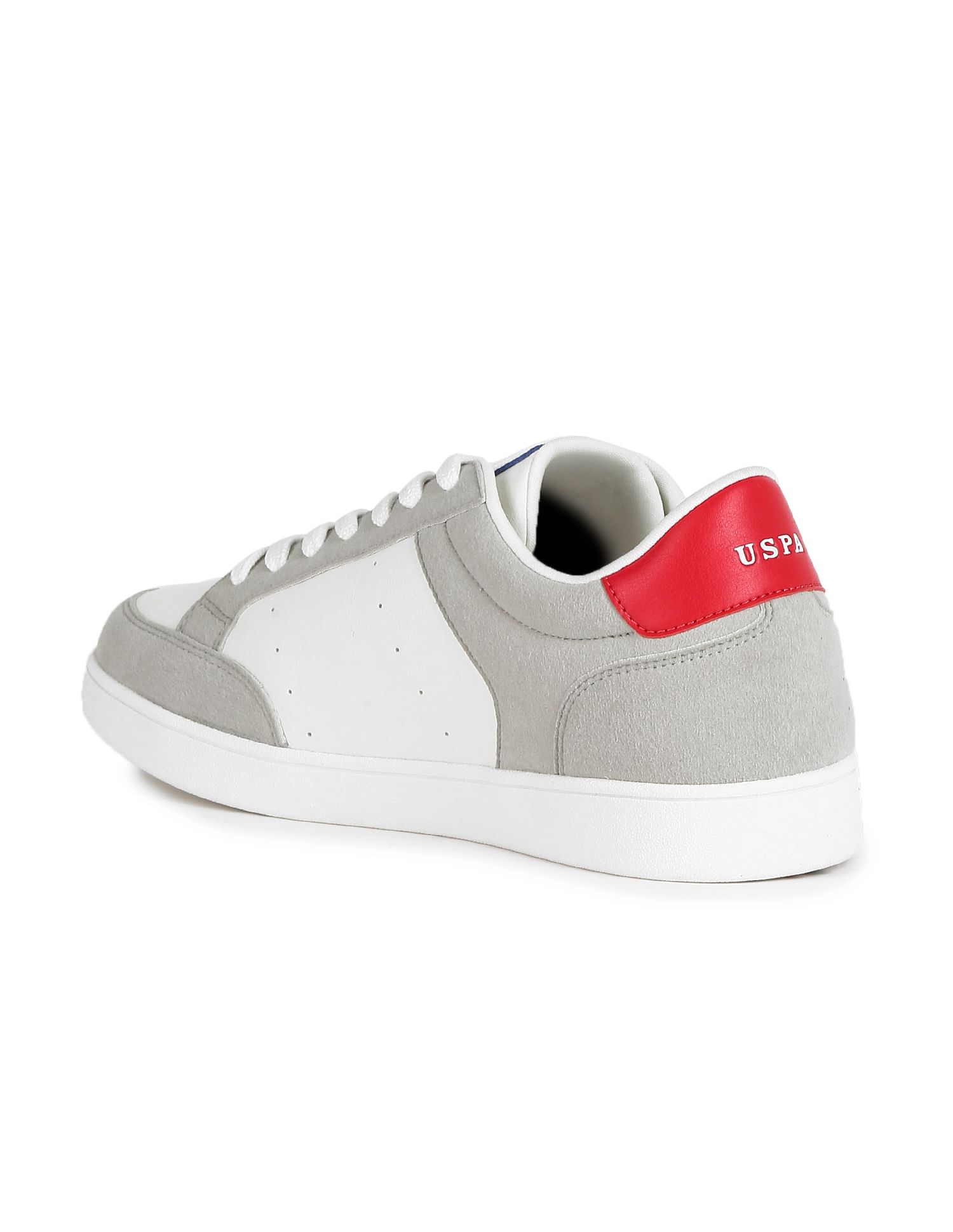 Men Colour Block Lace Up Liotto Sneakers Off-White and Grey - U.S. POLO ASSN. | Large