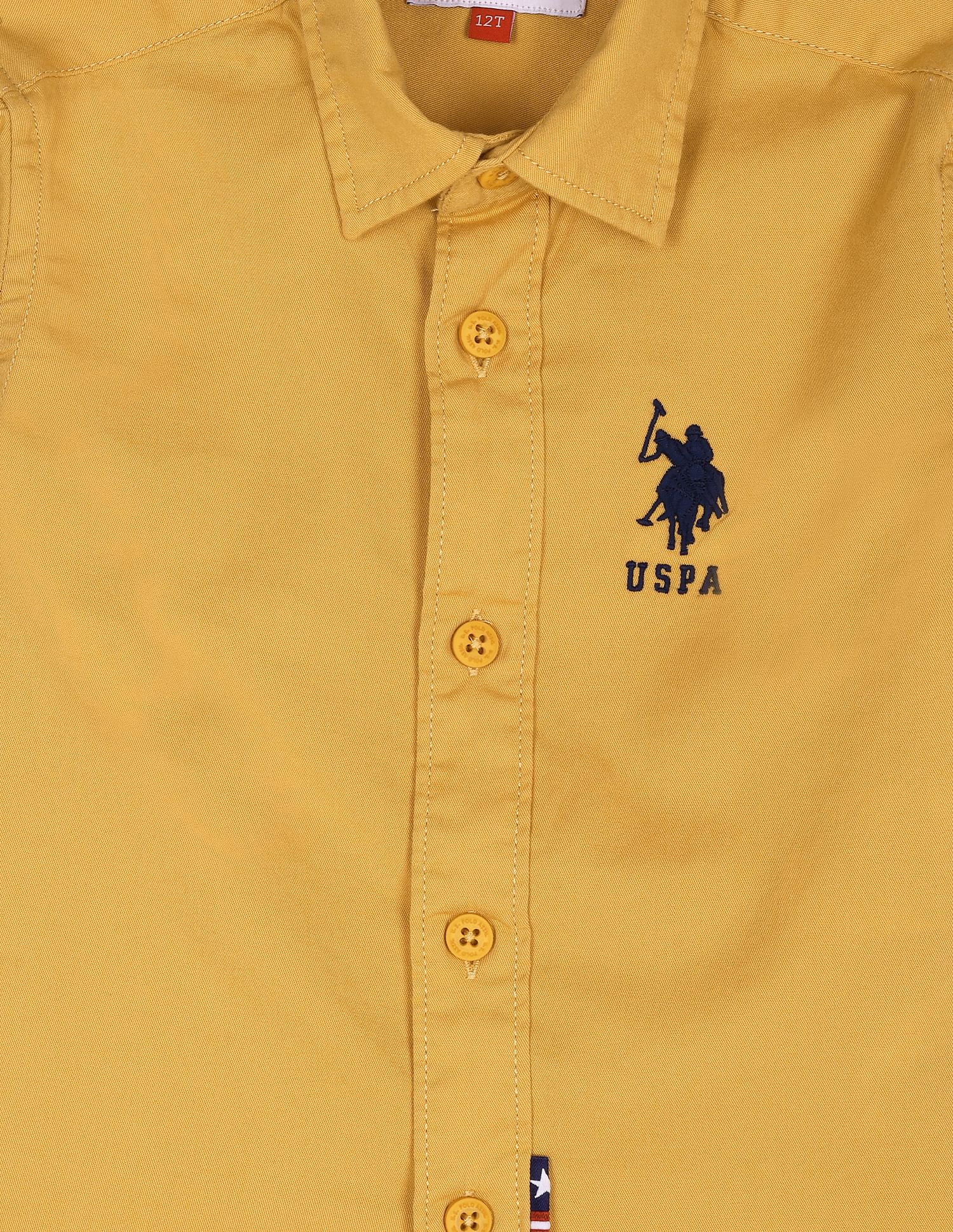 Stripe Taped Festive Shirt Mustard - U.S. Polo Assn. India | Large