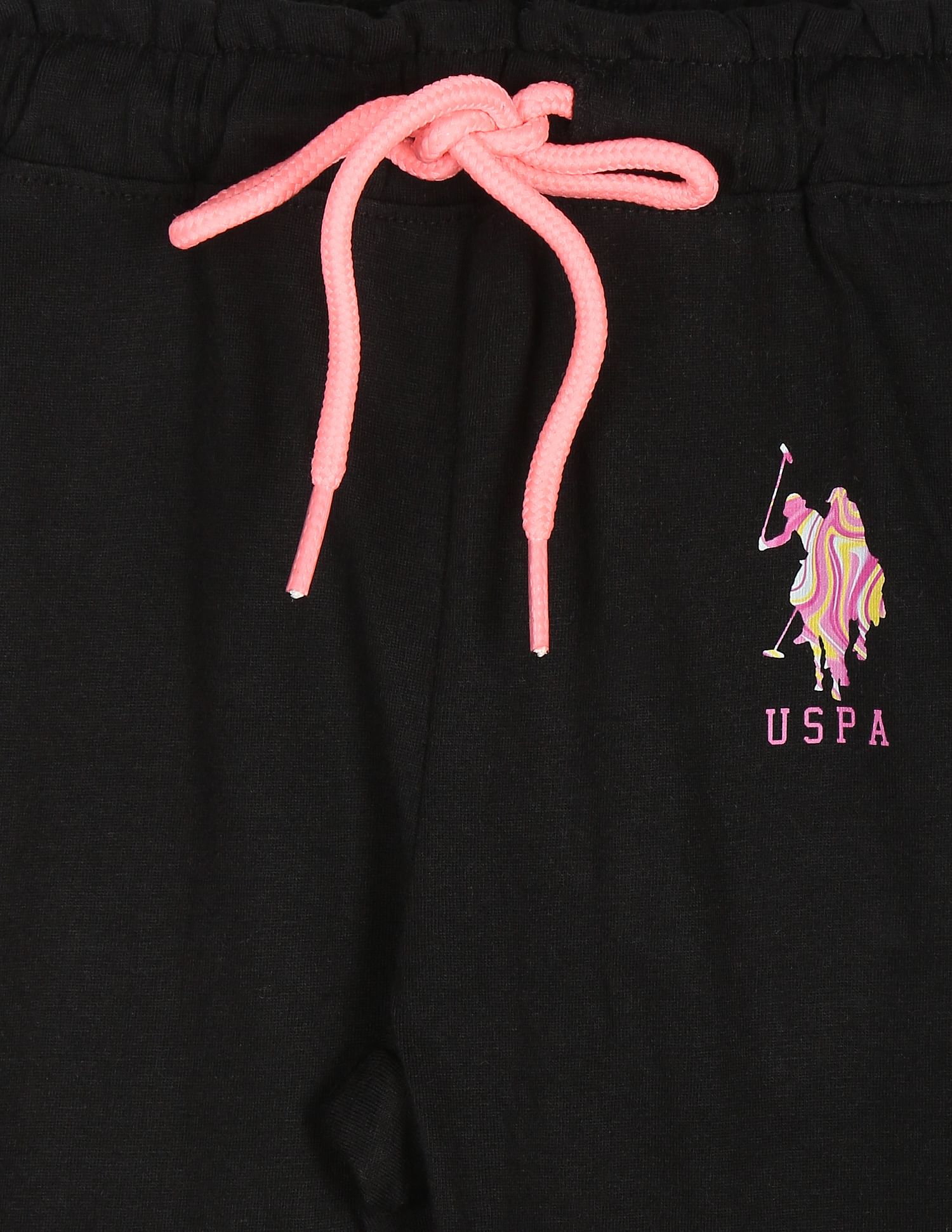 Mid Rise Solid Track Pants Black - U.S. Polo Assn. India | Large