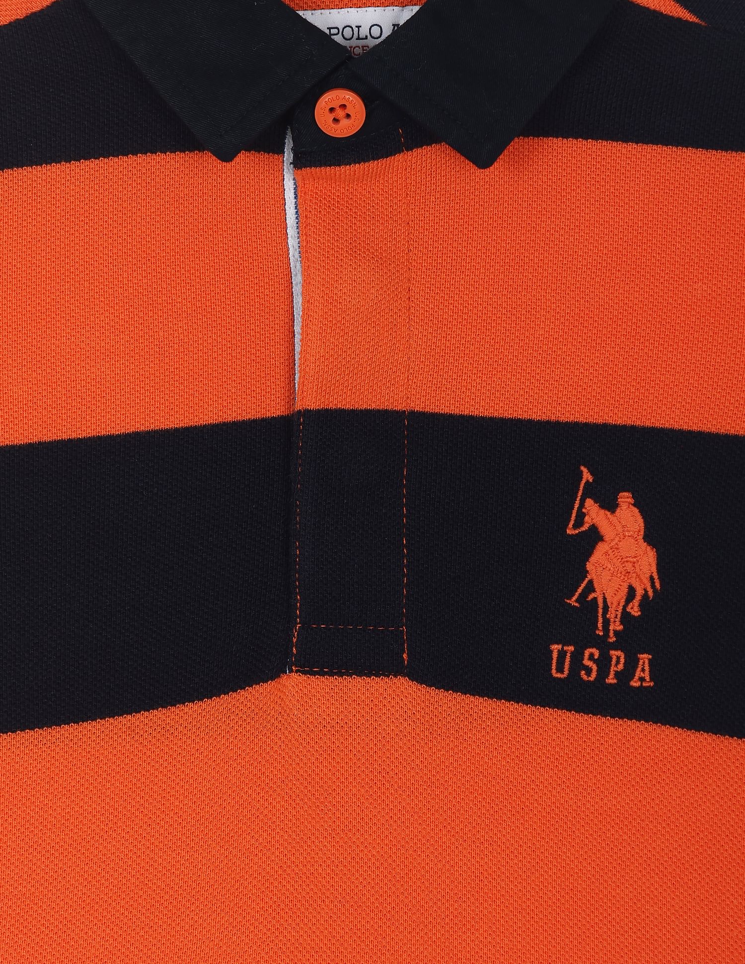 Pure Cotton Rugby Polo Shirt Orange - U.S. Polo Assn. India | Large