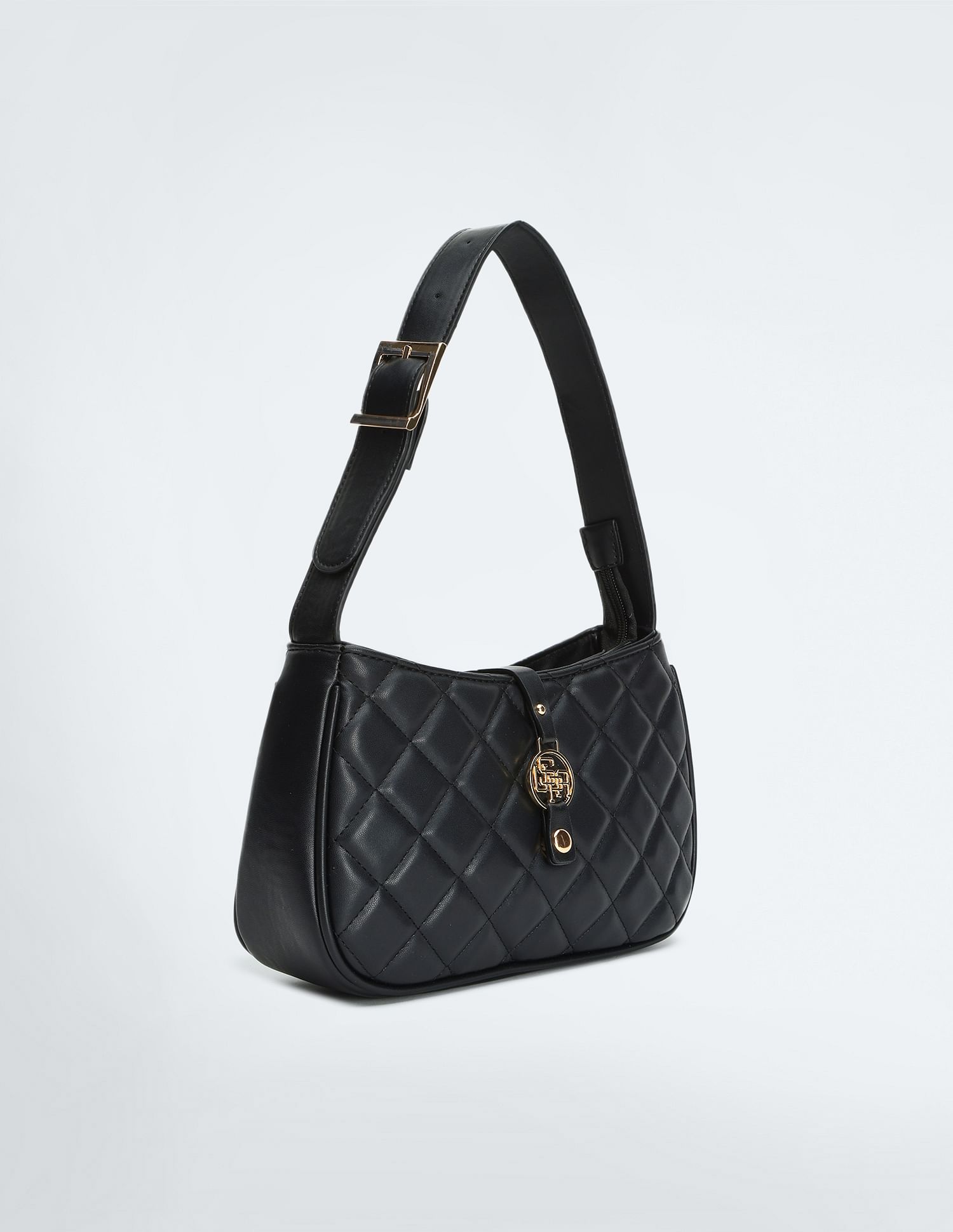 Quilted Monogram Baguette Bag Black - U.S. POLO ASSN. | Large